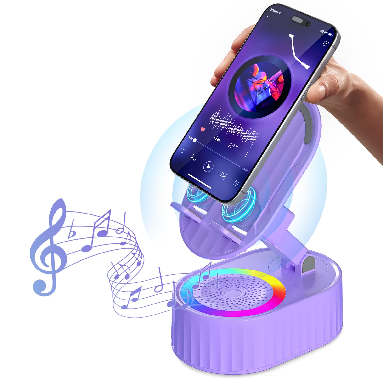 AKLLCCR Wireless Induction Audio Bluetooth Speaker 5in1 Phone Hol by AKLLCCR - Angle View 10