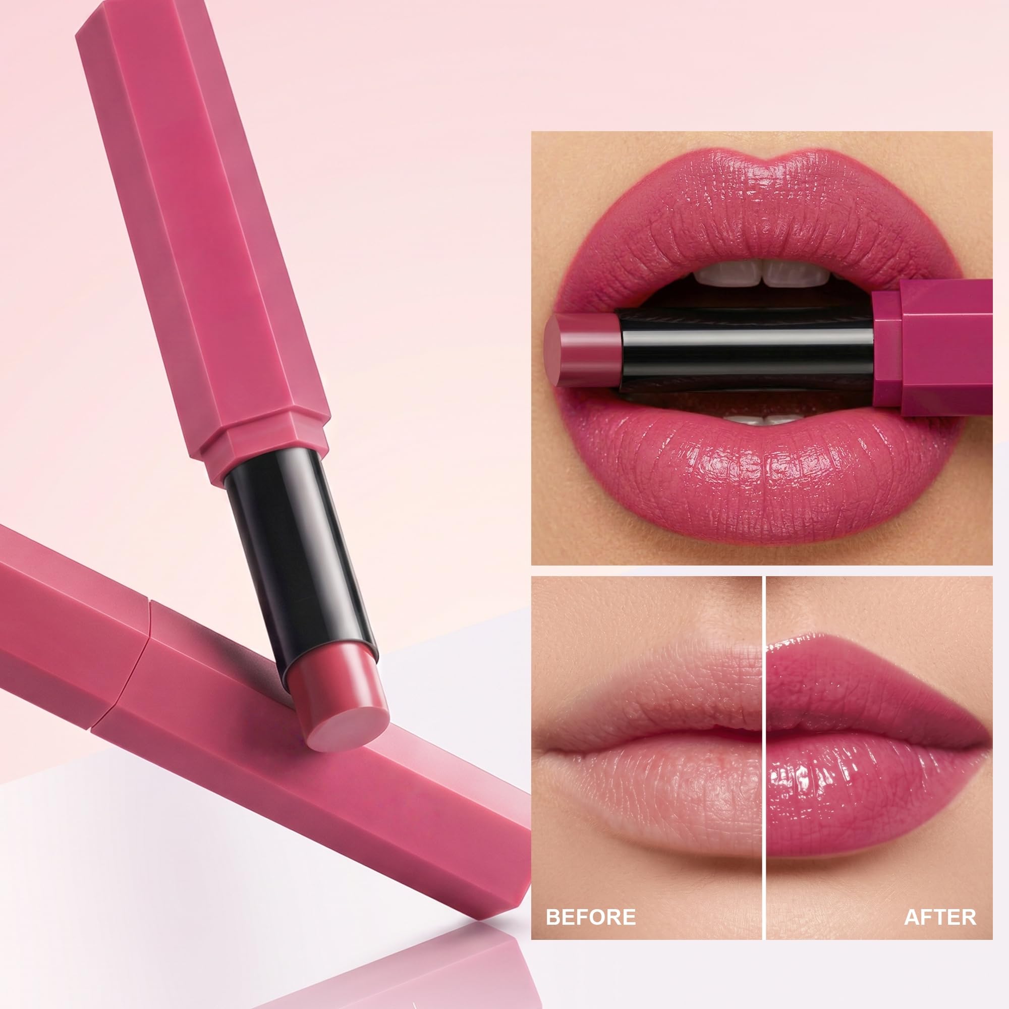 SAUBZEAN lipstick makeup with glossy satin finish, long-lasting lip color for women, showcased in a sleek, elegant tube.