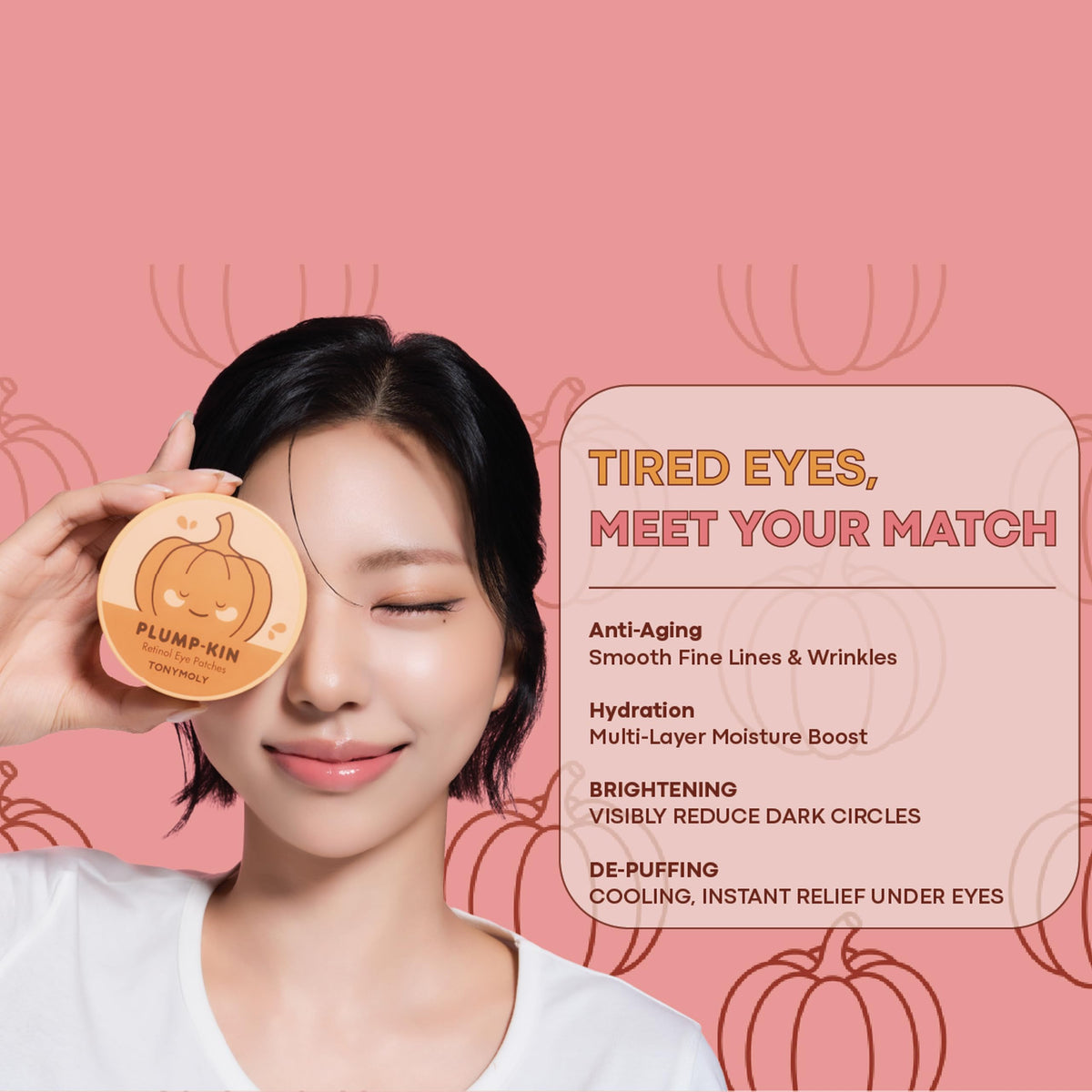 TONYMOLY Plump kin Pumpkin Retinol Under Eye Patch Dark - TONYMOLY Official Imagery - 5