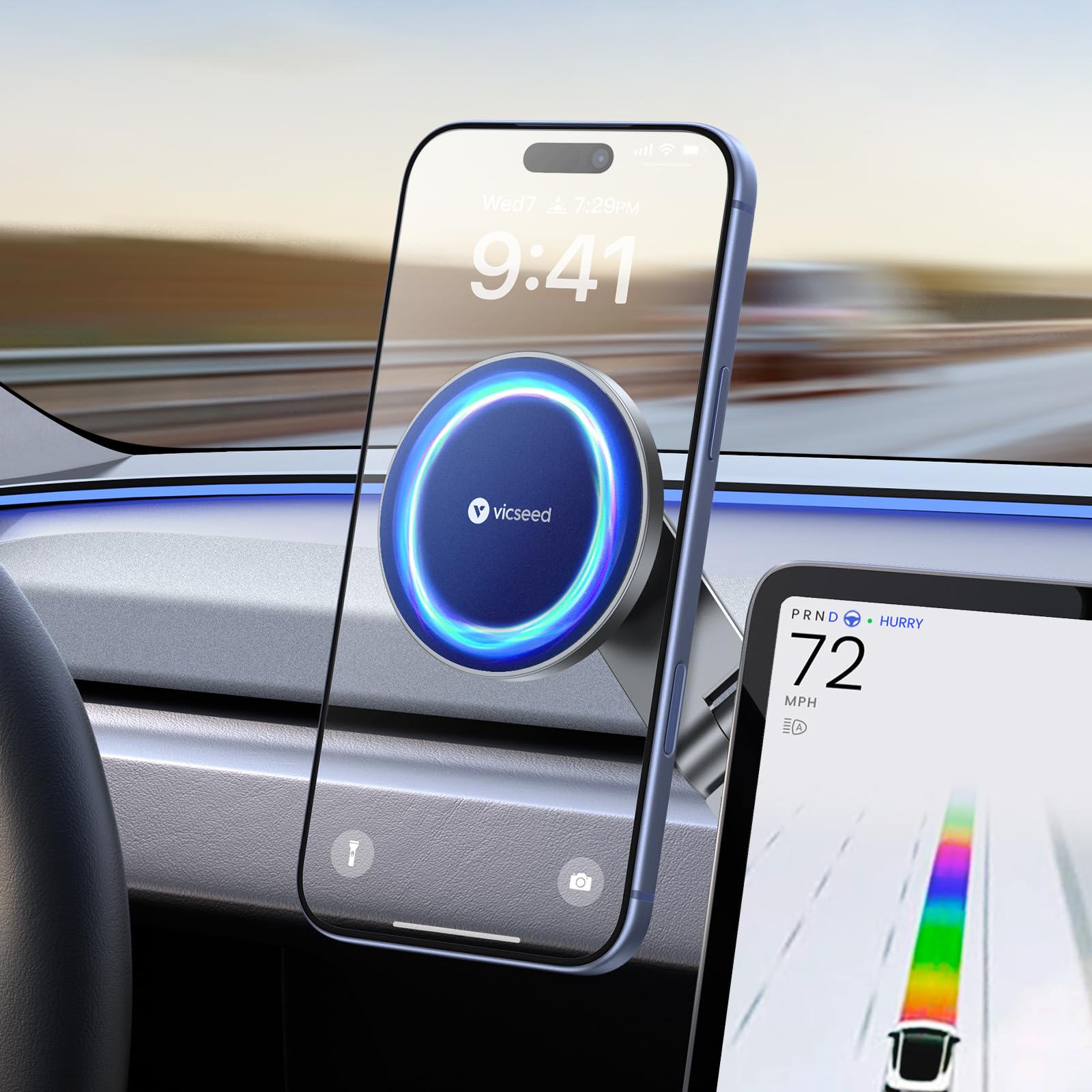 VICSEED Tesla Phone Mount【Strongest Magnet Power】Foldable Hidden Tesla Phone - VICSEED Official Product View 10