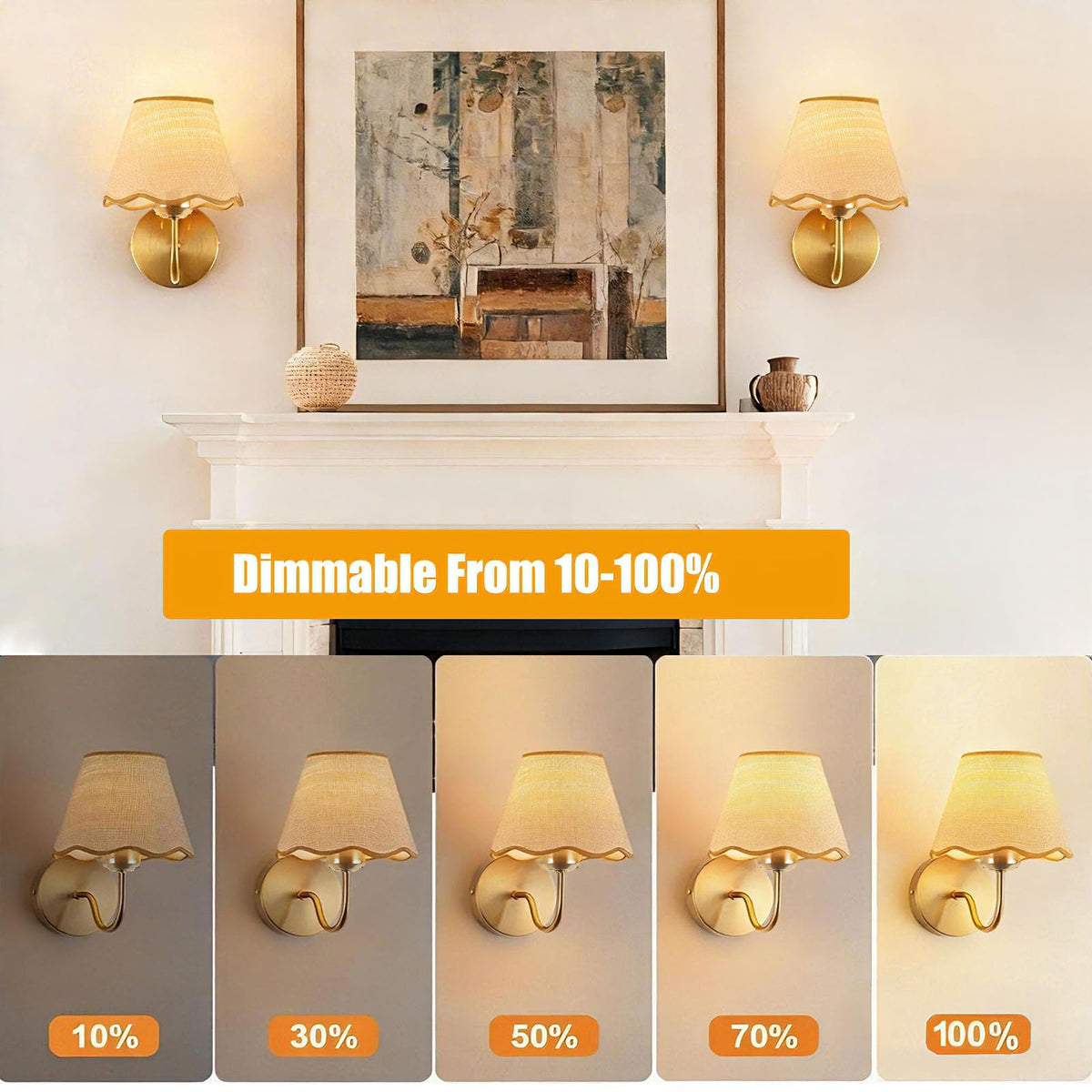 Wireless Battery Operated Rechargeable Wall Sconces Set of 2 - Yiridrme Official Imagery - 4