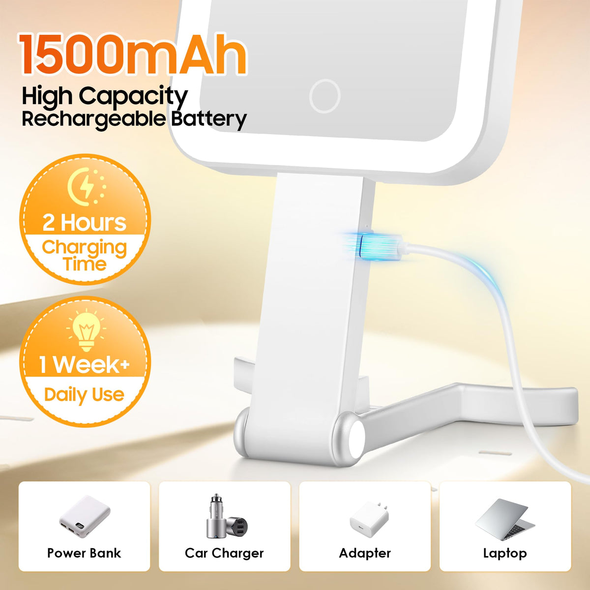 Travel Makeup Mirror with Lights Double Sided 1X 30X - B Beauty Planet Official Imagery - 7