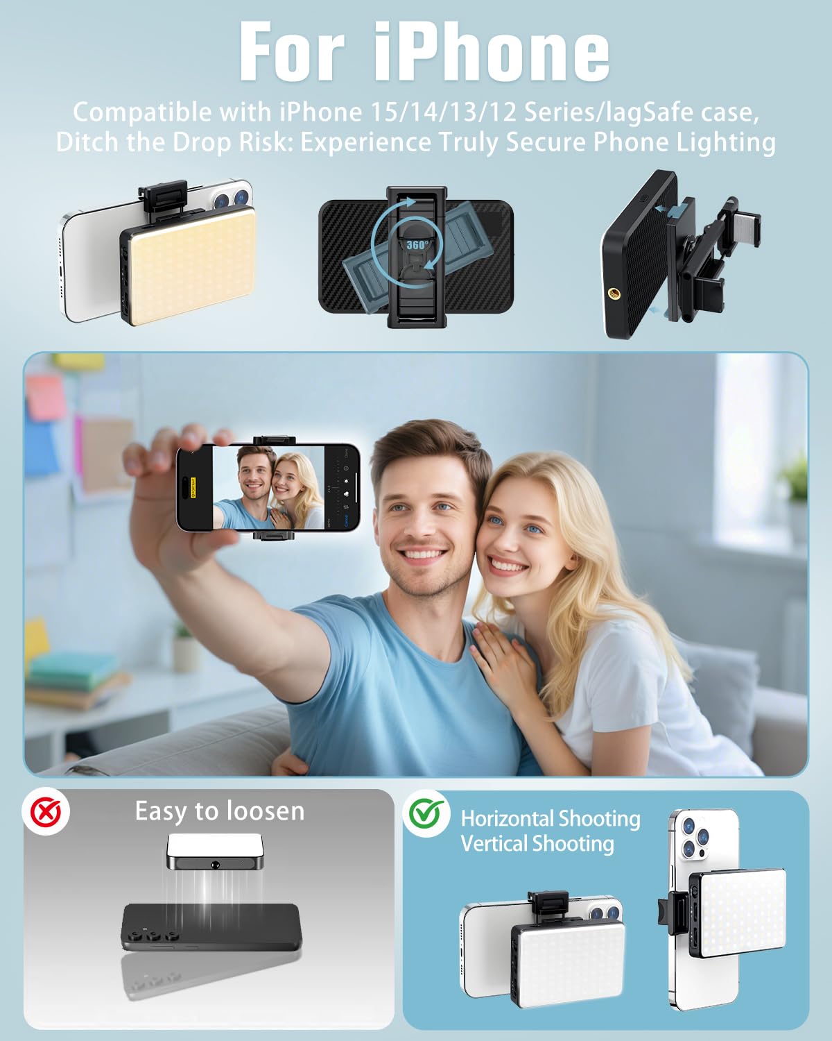 168 LED Phone Light Selfie Light for iPhone iPad Camera - Auriani Official Imagery - 5