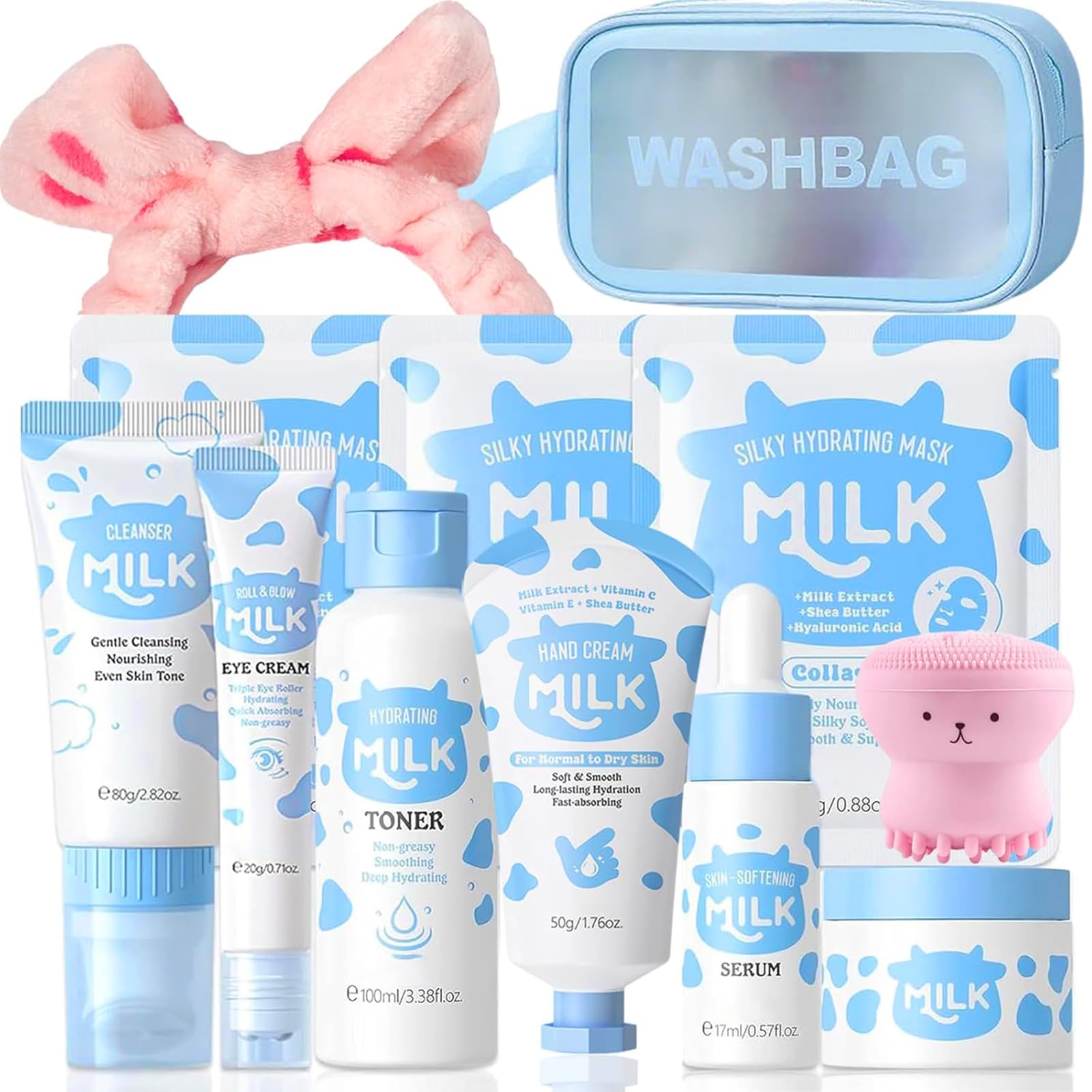 Milk Skin Care Set for Kids, 12 IN 1 Moisturizing &amp; Gentle - BliBling