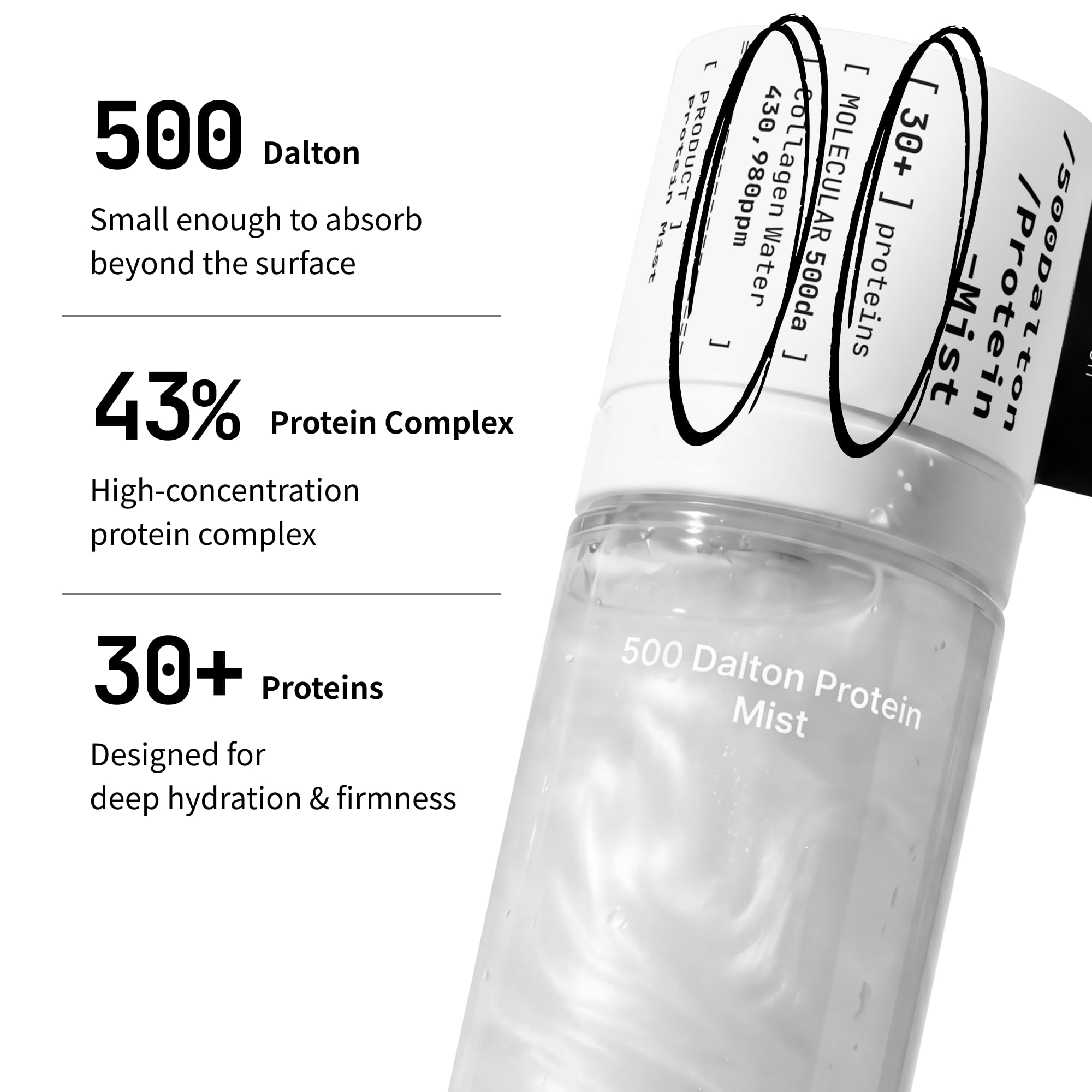 millimilli 500 Dalton Protein Mist with 30 Collagen Peptides, 43% Collagen Complex - millimilli Official Product View 8