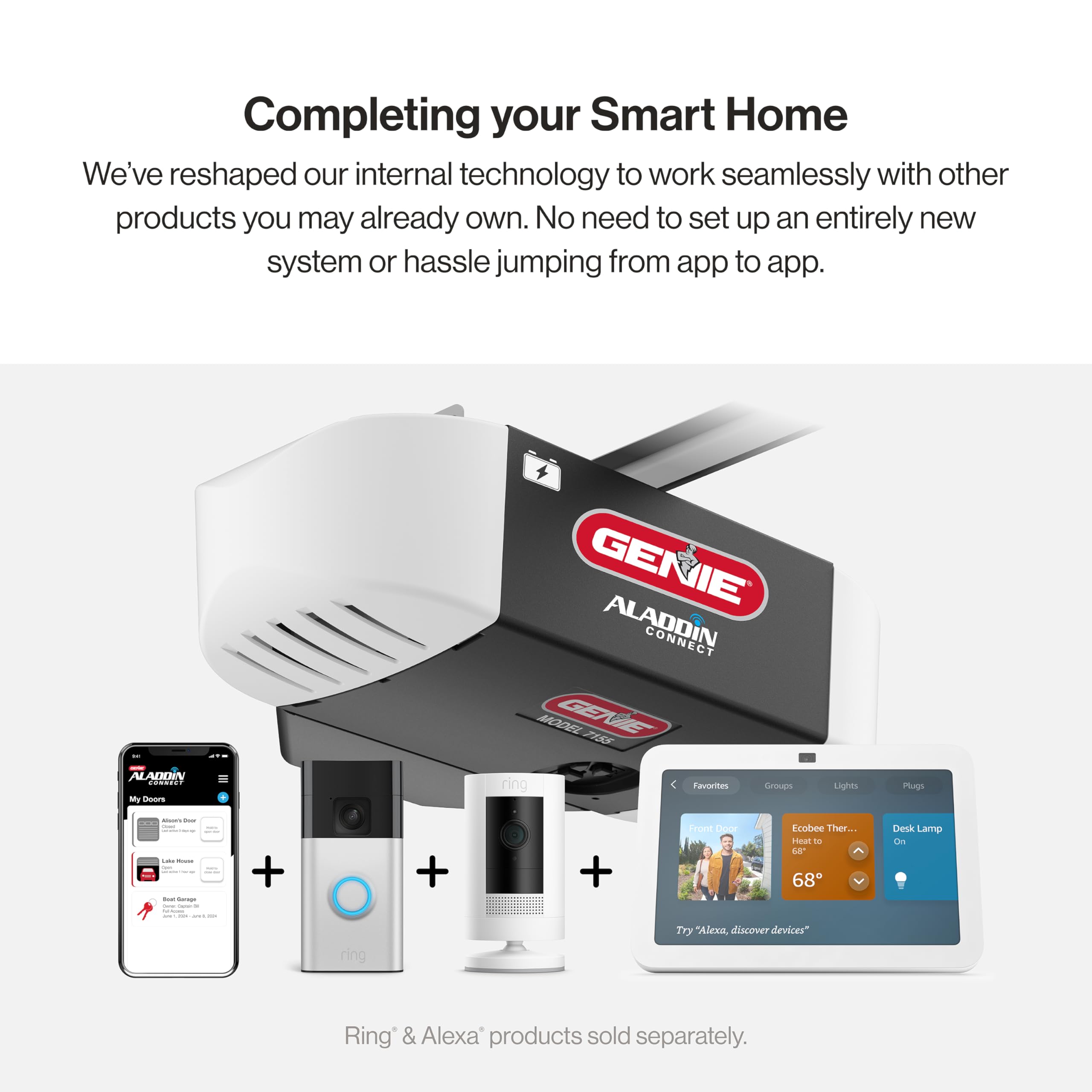 Genie StealthDrive Connect Smart Belt Drive Garage Door Opener, 7 - Genie Official Product View 2