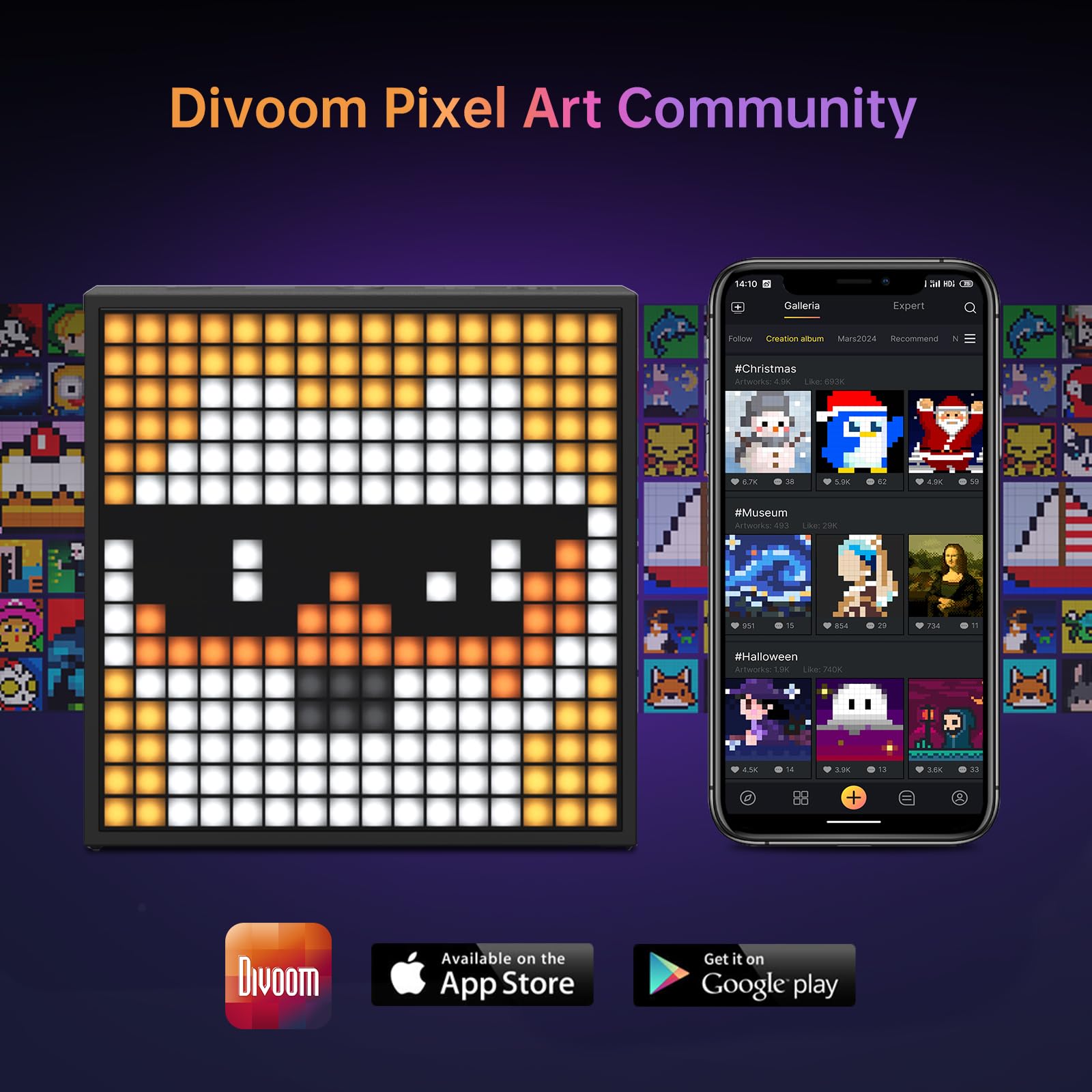 Divoom TimeBox Evo -- Pixel Art Bluetooth Speaker with 16x16 LED by Divoom - Angle View 7