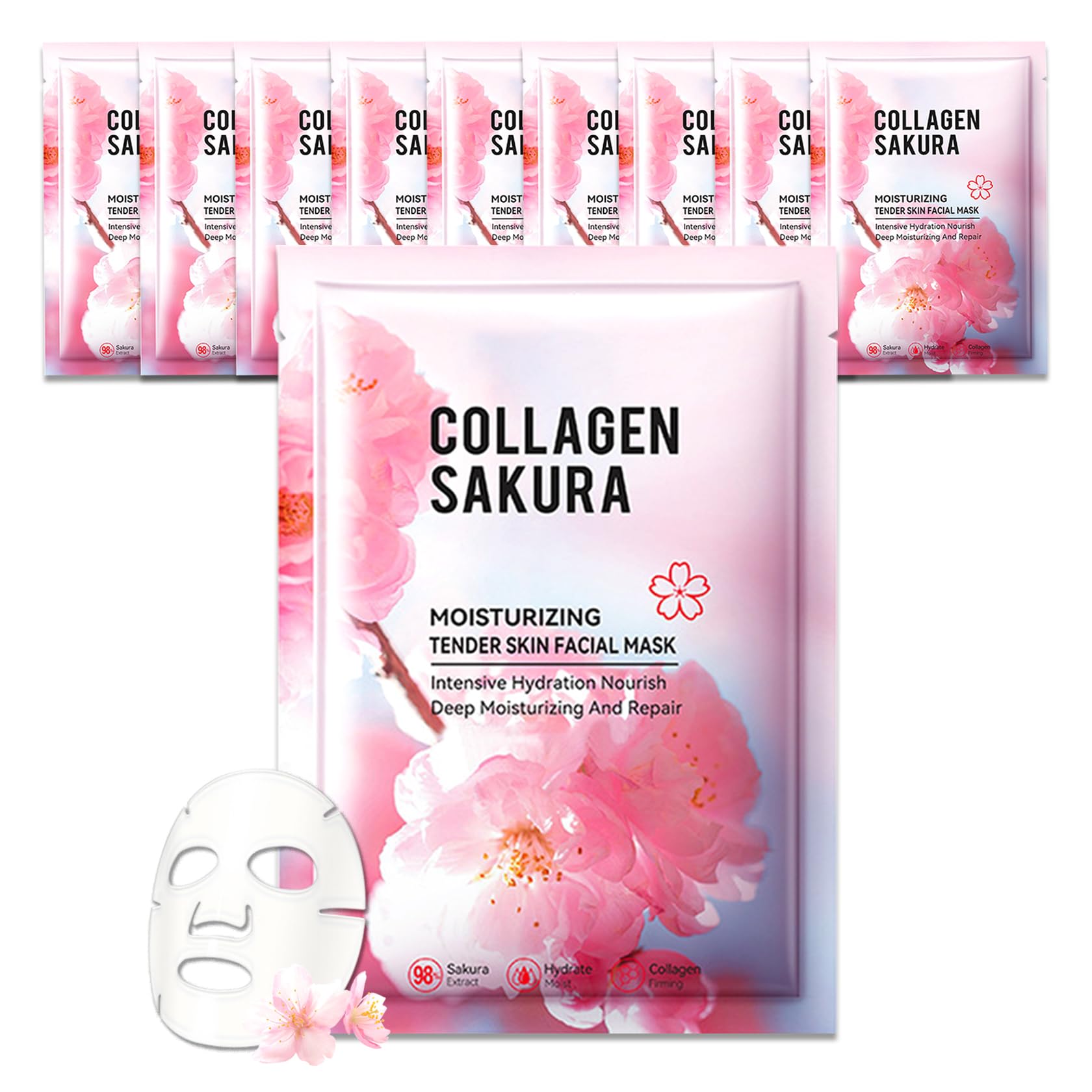10PCS Hydrating Facial Sheet Mask,Moisturizing Face Masks - JunKuJK