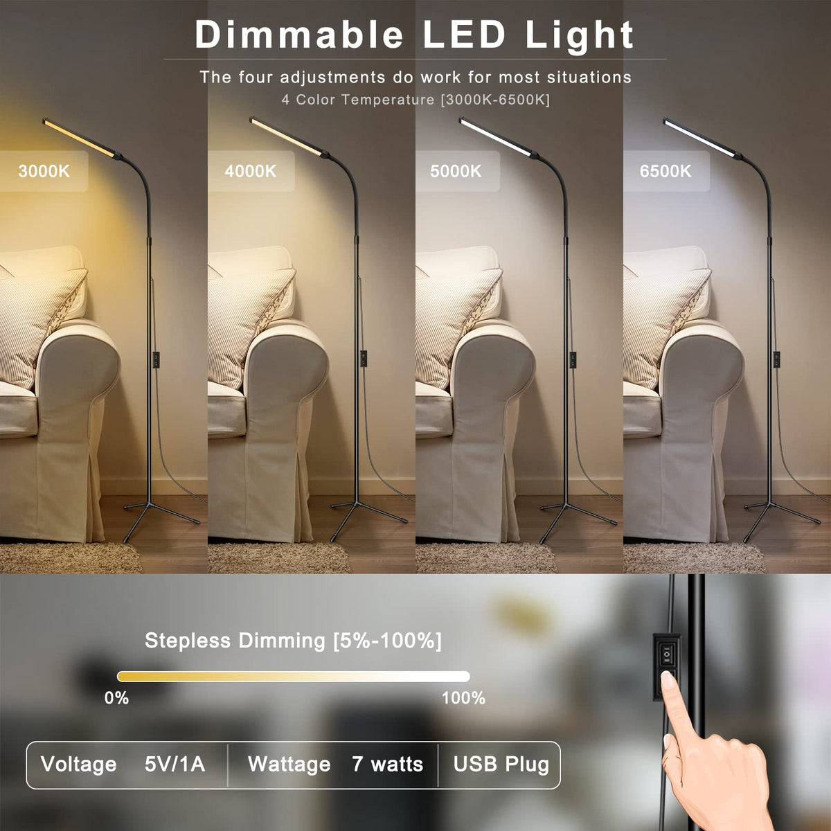 Led Floor Lamp for eyelash extensions Standing light Floor - EBEST Official Imagery - 8
