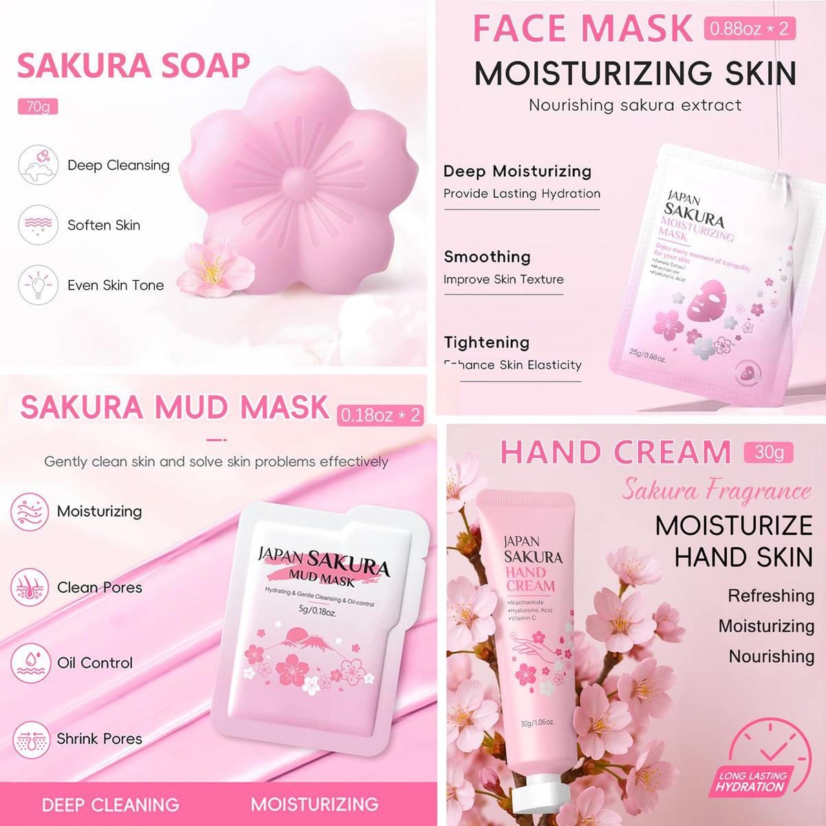 Sakura Skin Care Set for Kids Teen Girls 15PCS Daily Gentle - BliBling Official Imagery - 5