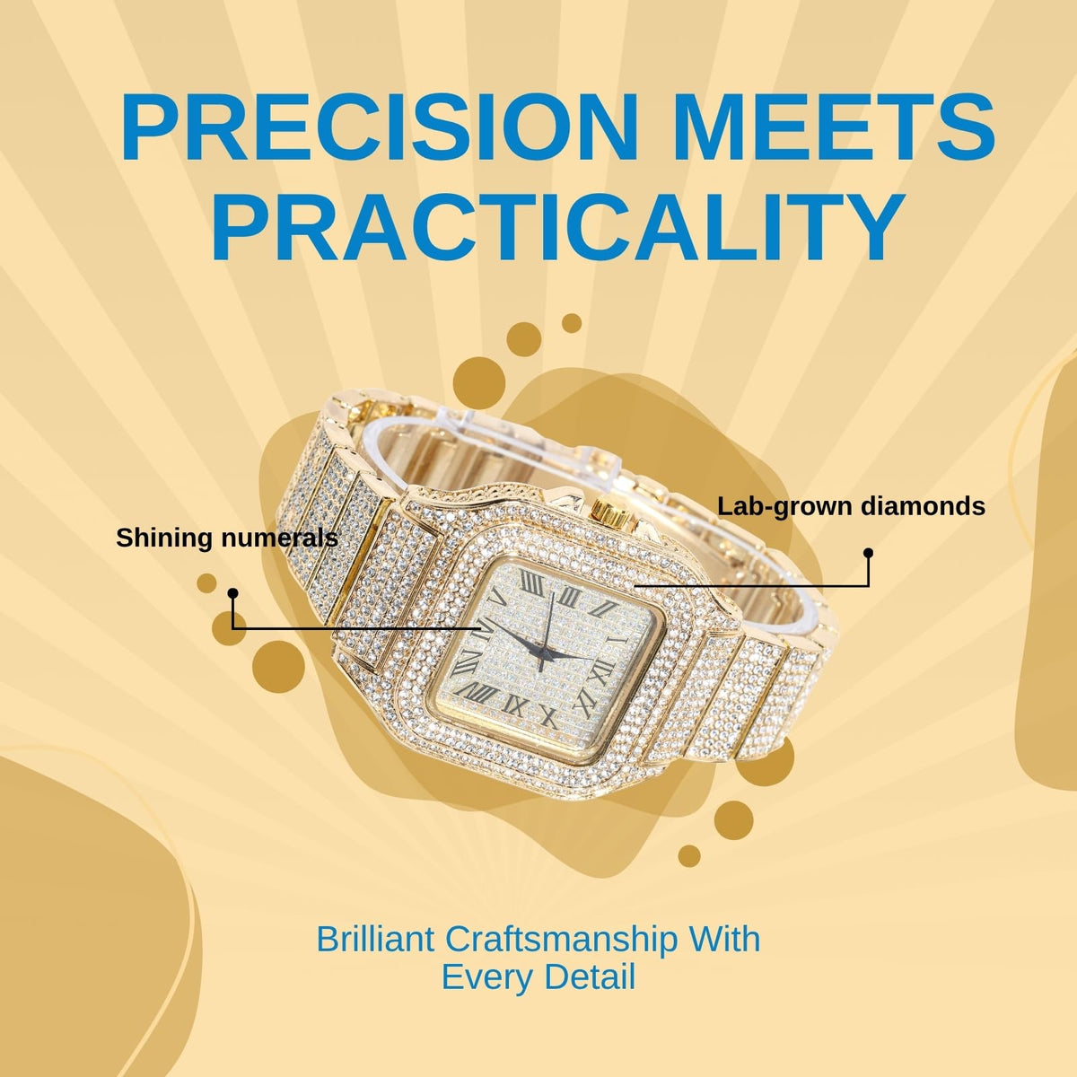 Gold Diamond Watch for Teen Boys - genkigold Official Imagery - 6