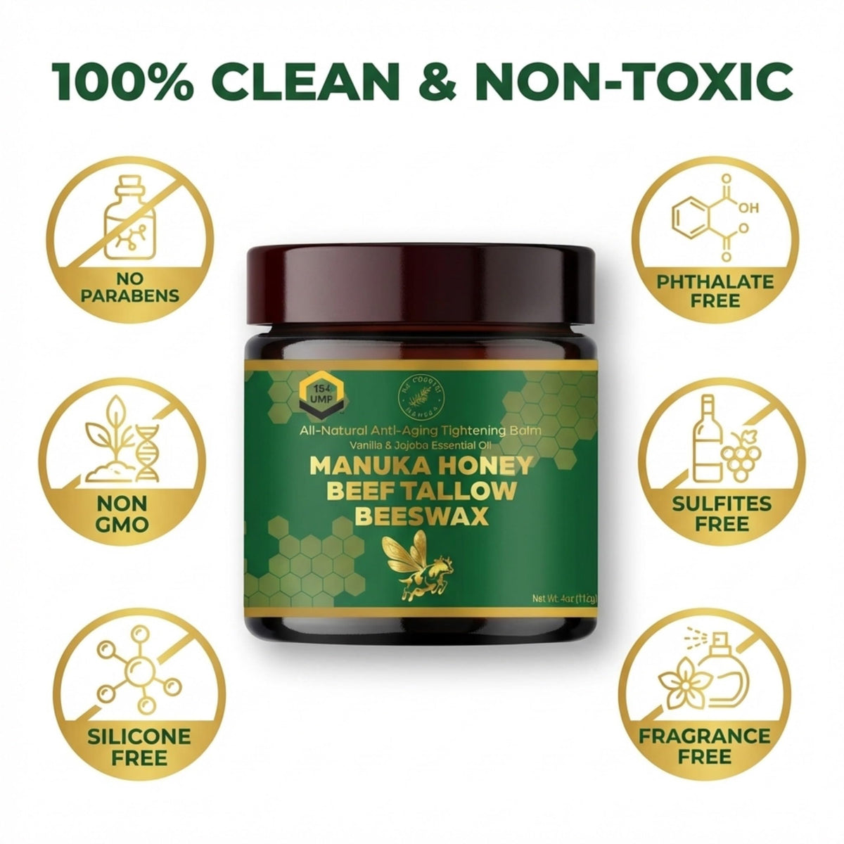 Anti Aging Organic Grass Finish Beef Tallow Honey Balm - NZ Country Manuka Official Imagery - 7