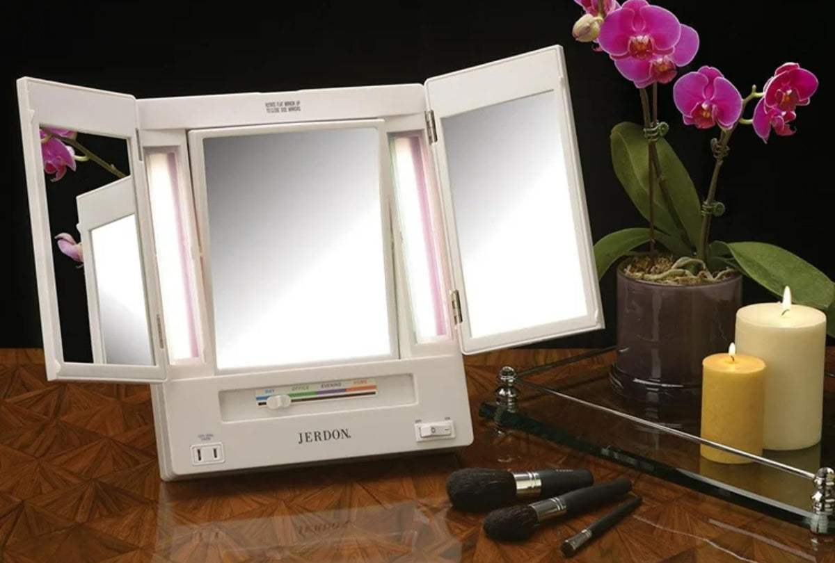 JERDON Lighted Makeup Mirror with 5X Magnification - JERDON Official Imagery - 6