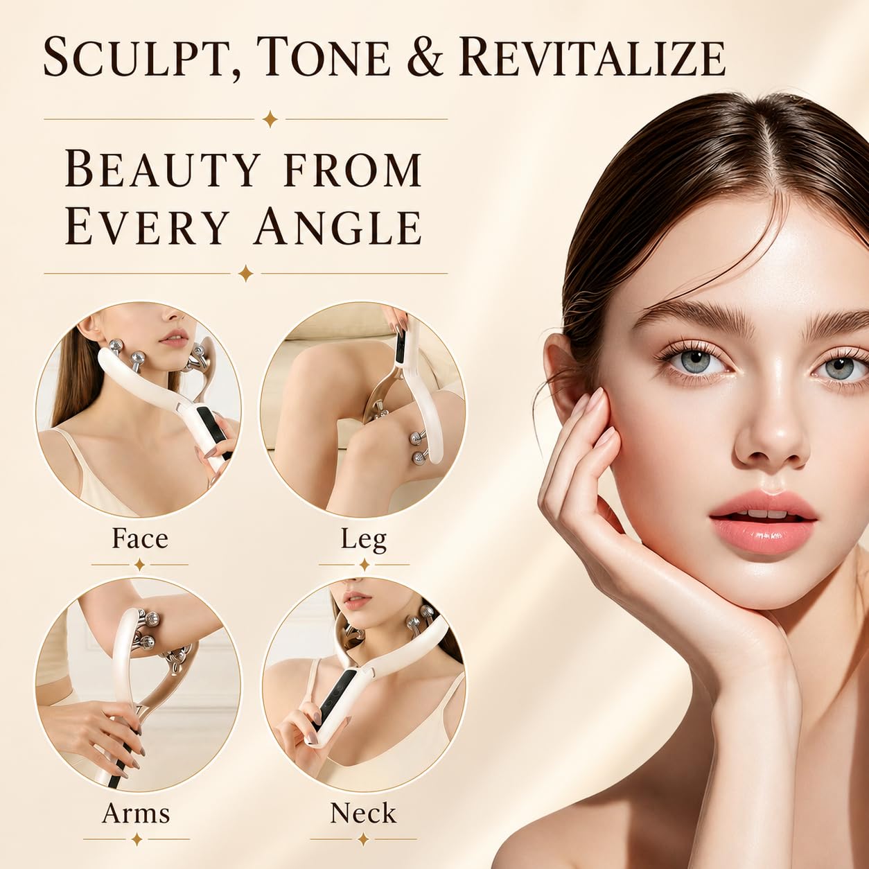 Face Massager Tool Microcurrent Device Facial Sculpting - GJMJNNW Official Imagery - 3