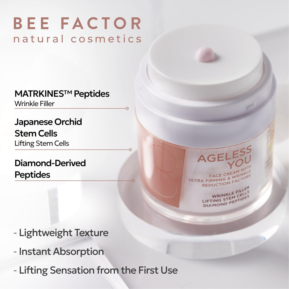 BEE FACTOR AGELESS YOU Cream for Instant Firming and Wrinkle - BEE FACTOR Official Imagery - 6