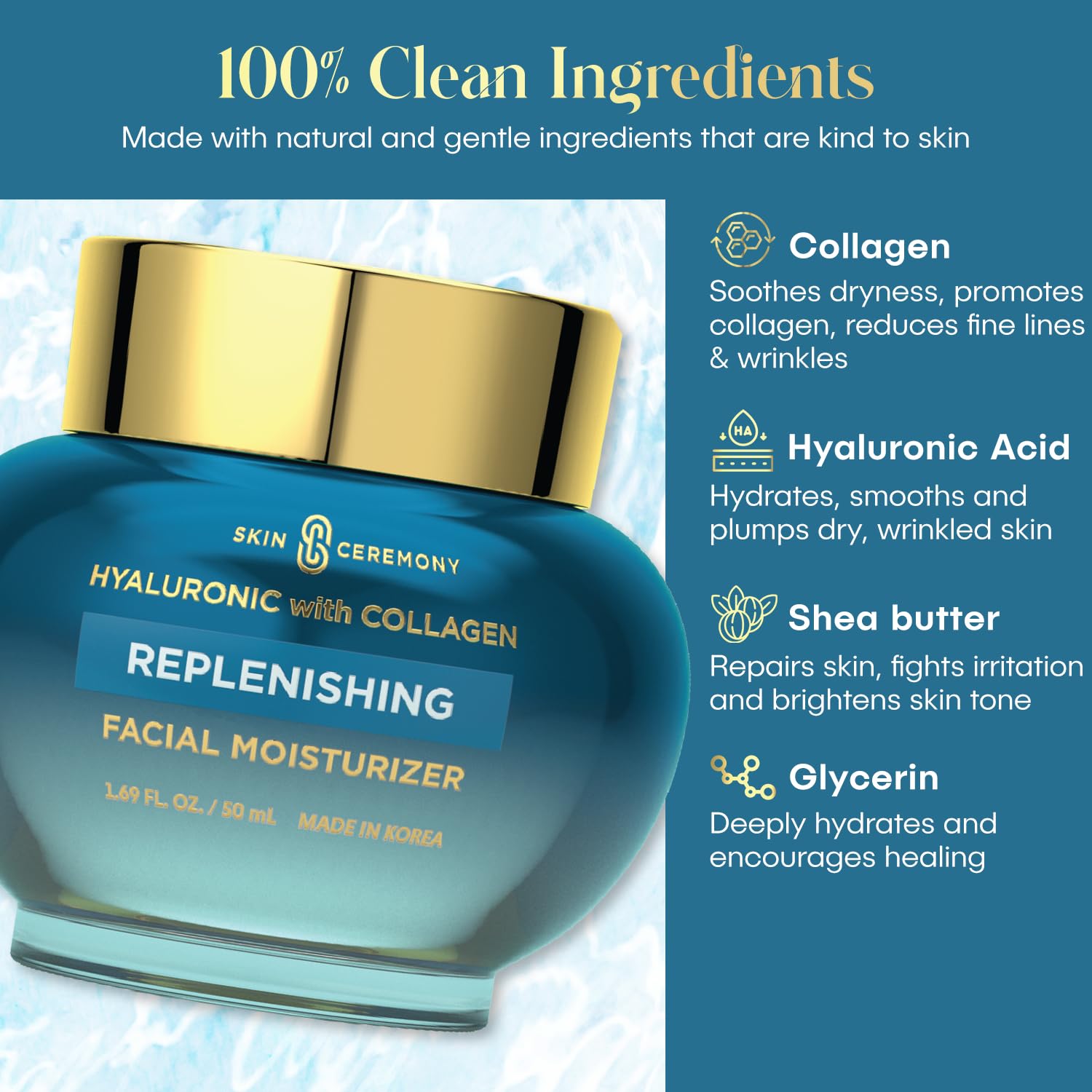 Hyaluronic Acid Moisturizer with Collagen - Skin Ceremony