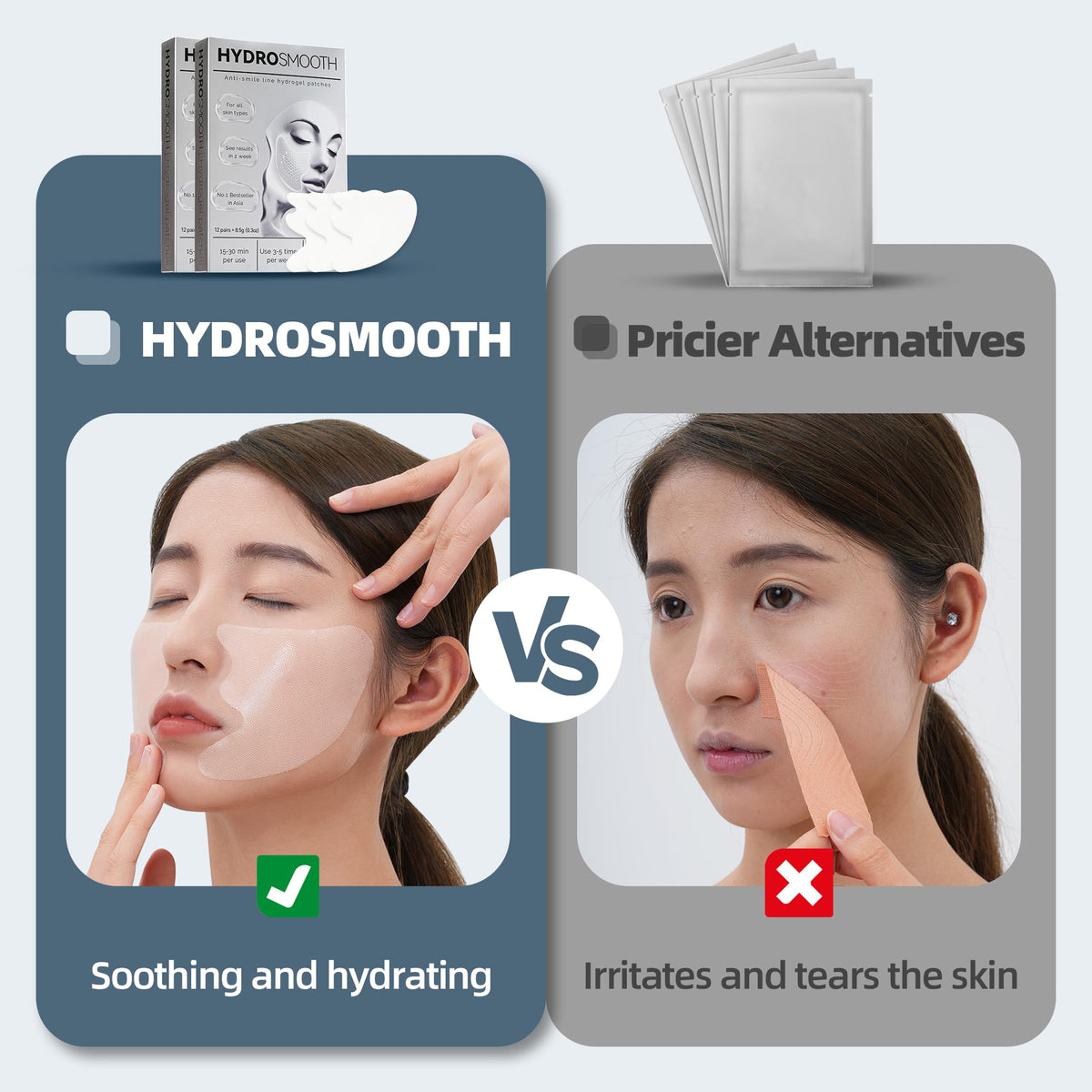 Smile Line Patches Nasolabial Folds Laugh Line Patches Mouth - HYDROSMOOTH Official Imagery - 6