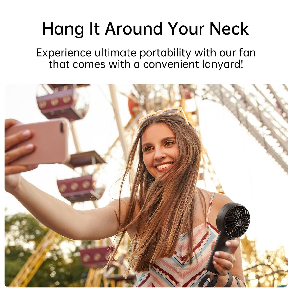JISULIFE Handheld Portable Fan 5000mAh Stronger and Longer - JISULIFE Official Imagery - 6