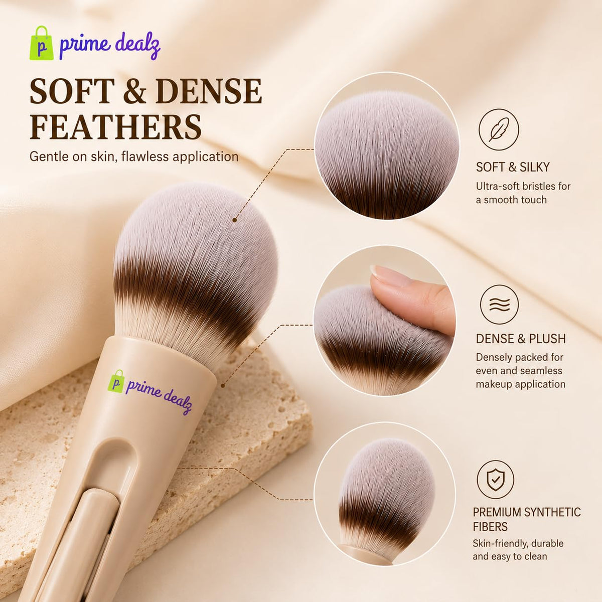 4 in 1 Magnetic Makeup Brush Set Detachable Travel Cosmetic - PrimeDealz Official Imagery - 8