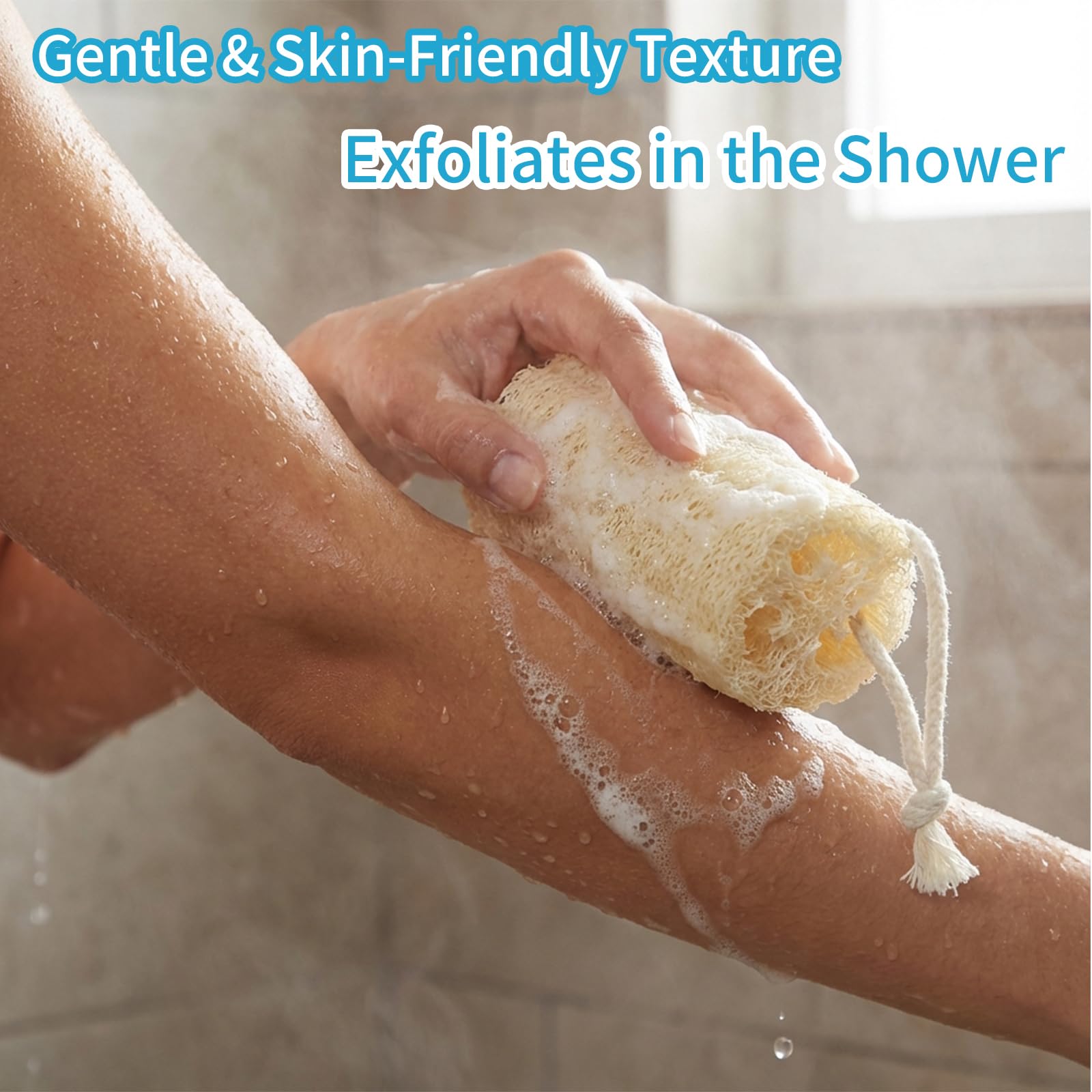 ZOXUYUMI Natural Loofah Exfoliating Body Sponge Scrubber, Plant - Based Organic - ZOXUYUMI Official Product View 3