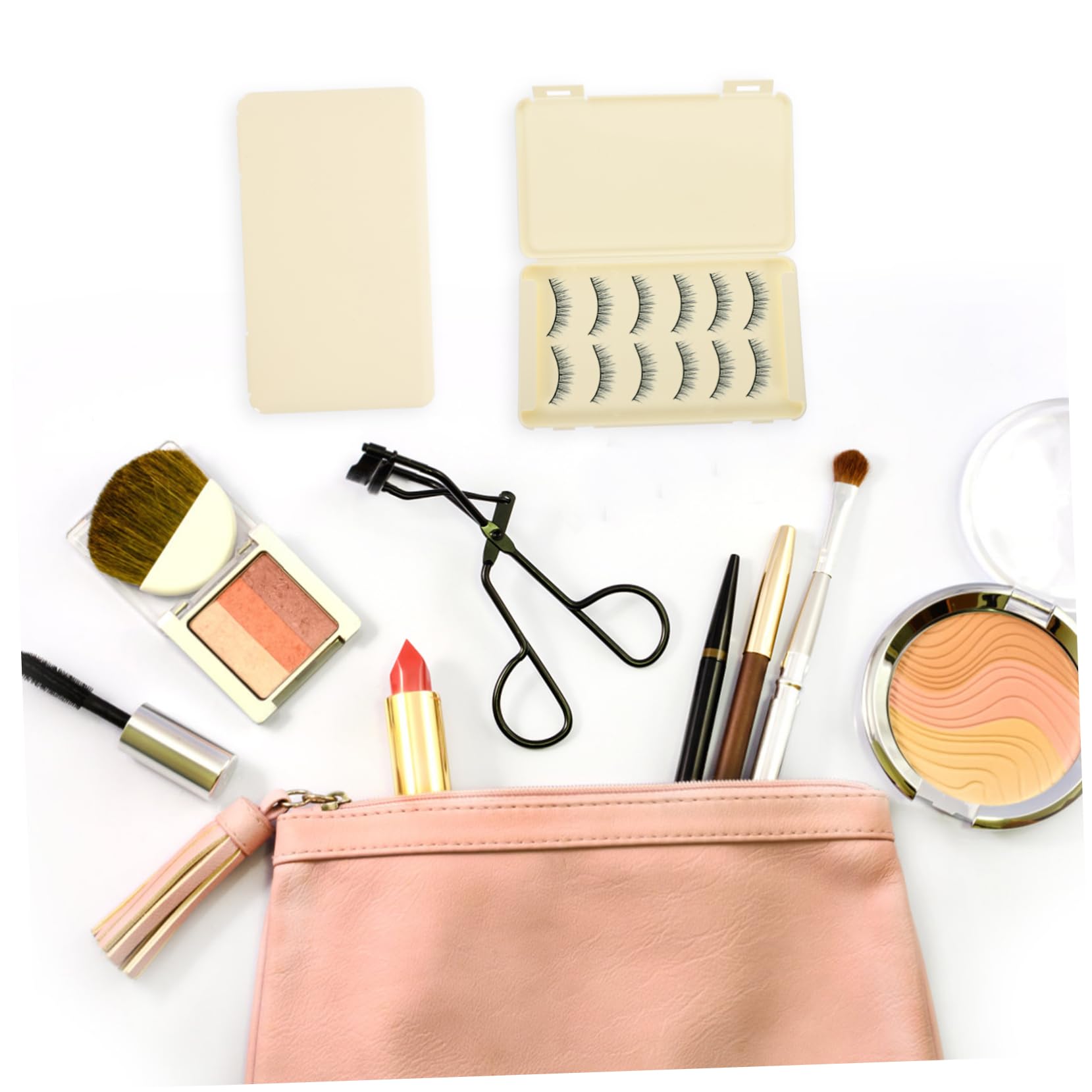 BESTYASH 2Pcs Capacity Eyelash Storage Case Elegant Portable Fake Eyelash Organizer for Travel Easy to Open Lightweight Design Space Saving Eyelash Box Durable Material