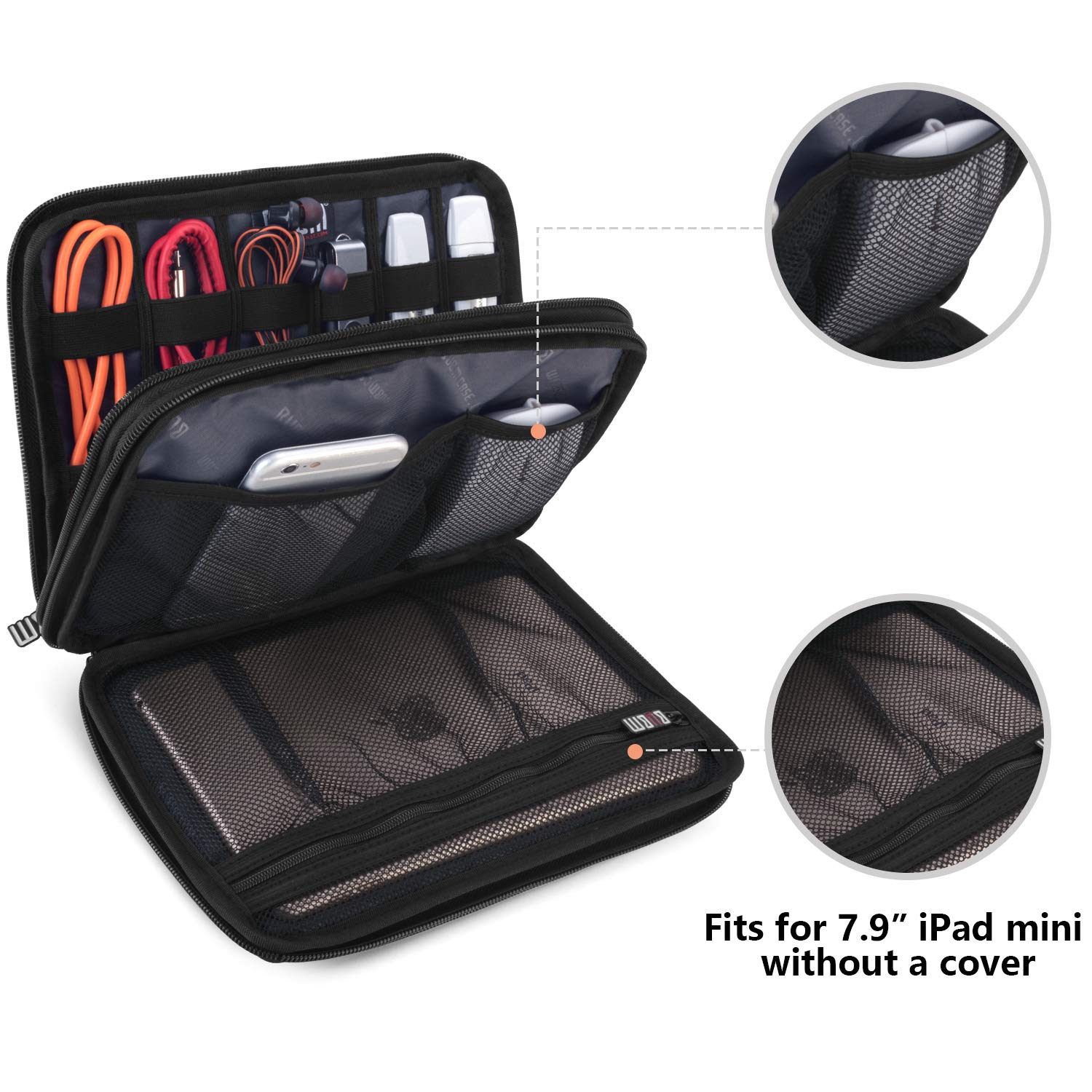 BUBM Double Layer Electronic Accessories Organizer, Travel Gear Bag for Cables, - BUBM Official Product View 5