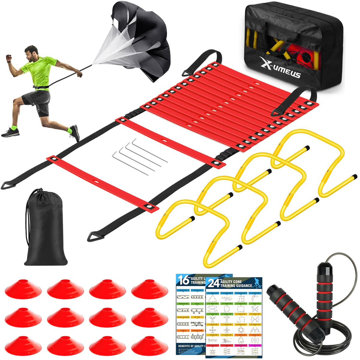 X UMEUS Agility Ladder Speed Training Equipment Set 20ft - X-UMEUS Official Imagery - 8