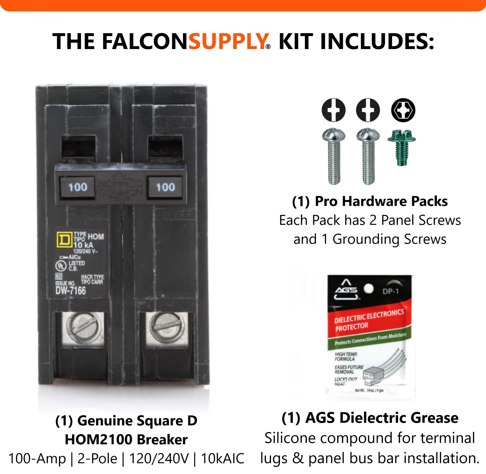 FalconSupply Genuine Square D HOM2100 Circuit Breaker Kit Bundle - FalconSupply Official Product View 6