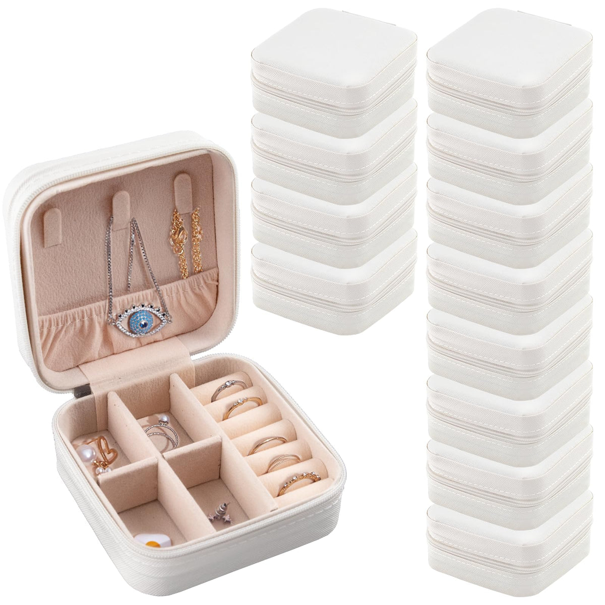 12 Pcs Mini Travel Jewelry Case Bridesmaid Proposal Gift - QUYLIXX Official Imagery - 1