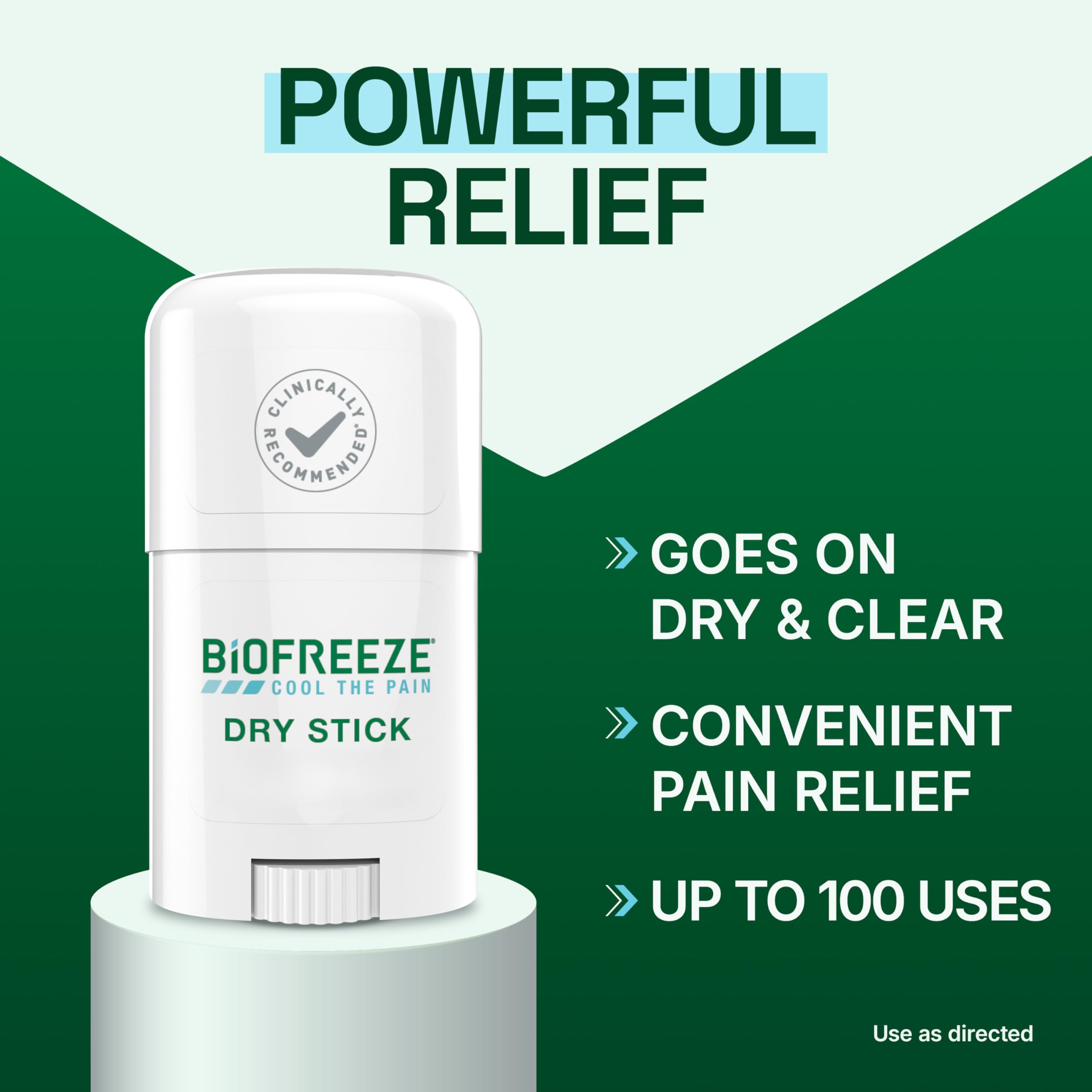Biofreeze Dry Stick, Mess-Free Relief for Neck, Shoulder, Knee, Hip, Hand & Joint, Cooling Menthol Pain Relief Stick, 100+ Uses
