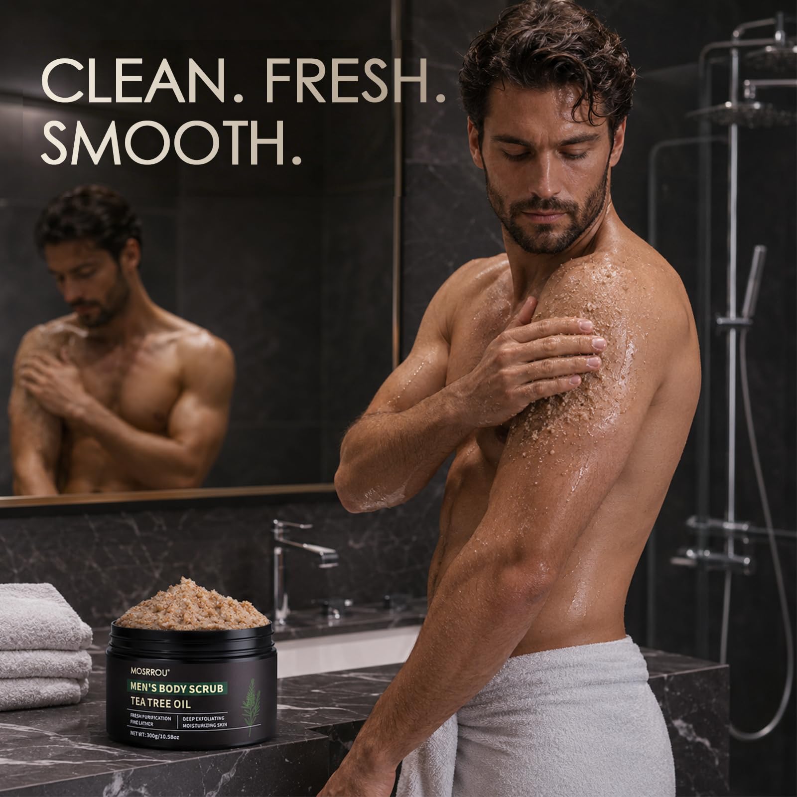 MOSRROU Men's Body Scrub Tea Tree Oil Exfoliating Body Wash Body Scrub - MOSRROU Official Product View 9