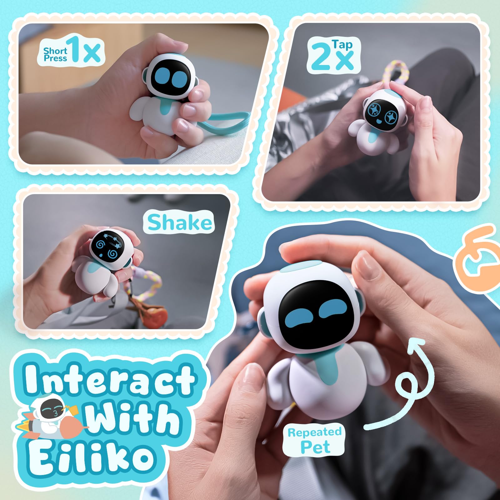 ENERGIZE LAB Eiliko Aquamarine - Your Tiny AI Charm Robot that Ma - ENERGIZE LAB Official Product View 2