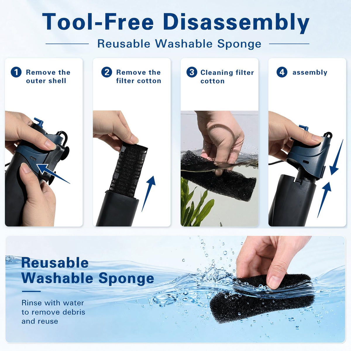 COOSPIDER Fish Tank Filter U V Submersible Aquarium Filter - COOSPIDER Official Imagery - 8