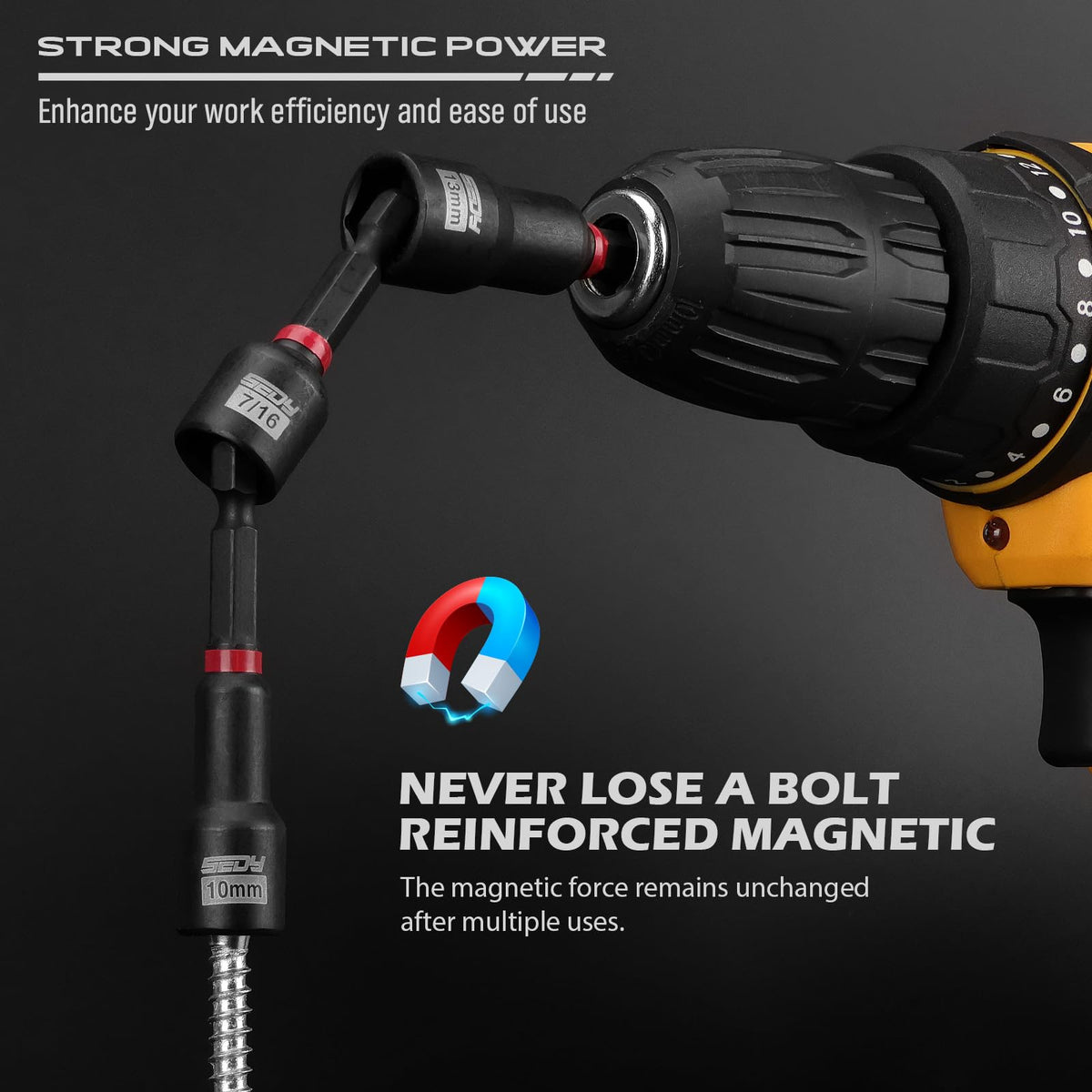 80 Piece Premium Magnetic Impact Nut Driver Set Metric SAE - SEDY Official Imagery - 7