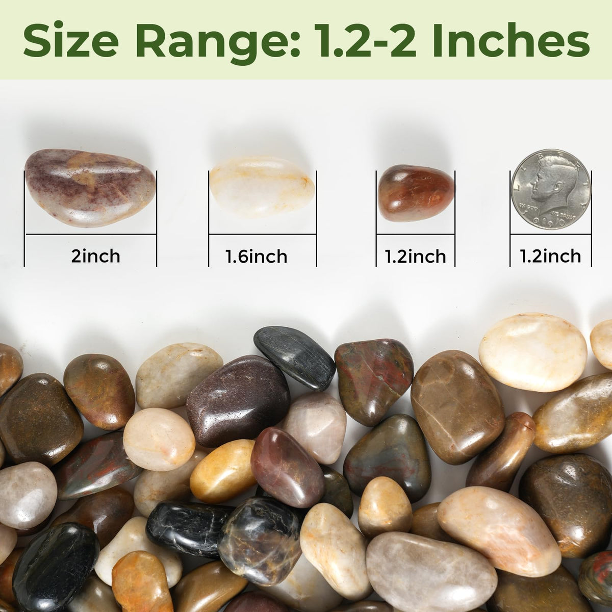 SIDONG 10 lbs Mixed River Rocks 1 2 2 Inches Highly Polished - SIDONG Official Imagery - 6