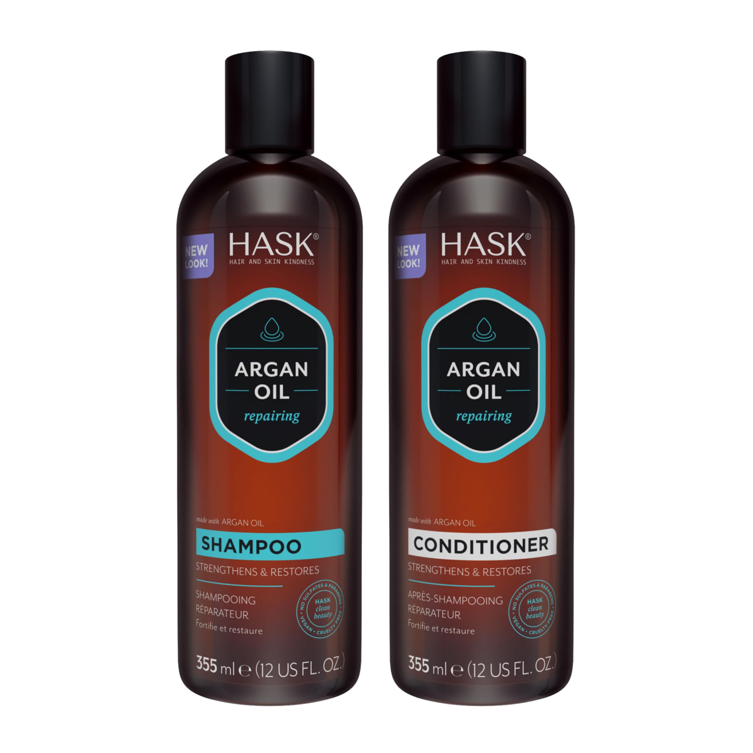 HASK Argan Oil Repairing Shampoo + Conditioner Set - Color Safe & Sulfate Free - HASK Official Product View 2