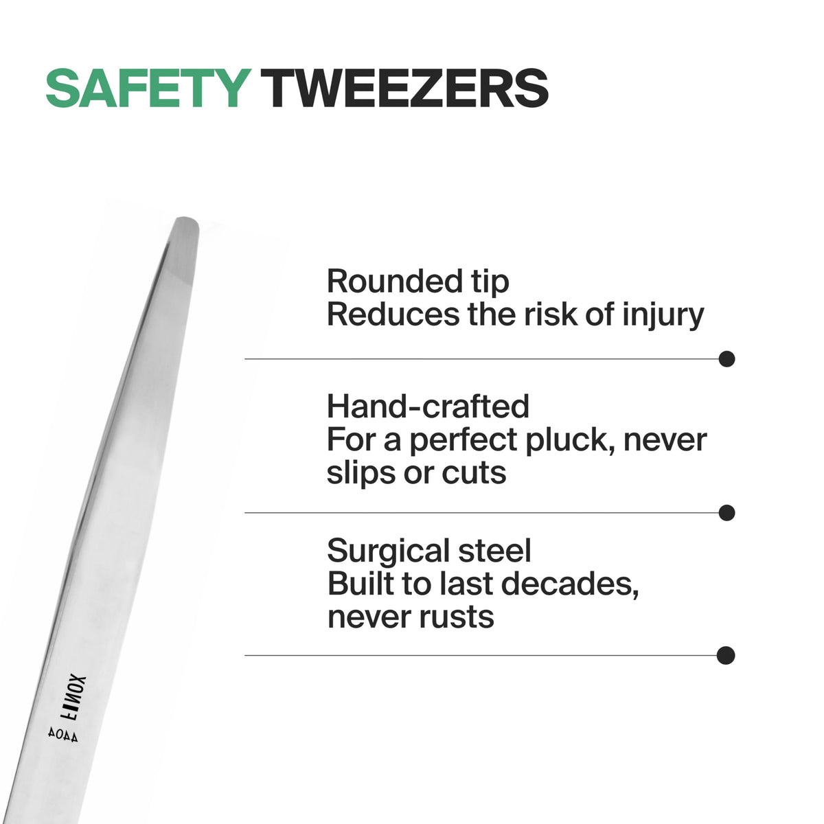 GERMANIKURE Diabetic Rounded Tweezers German Safety Tip - GERmanikure Official Imagery - 3