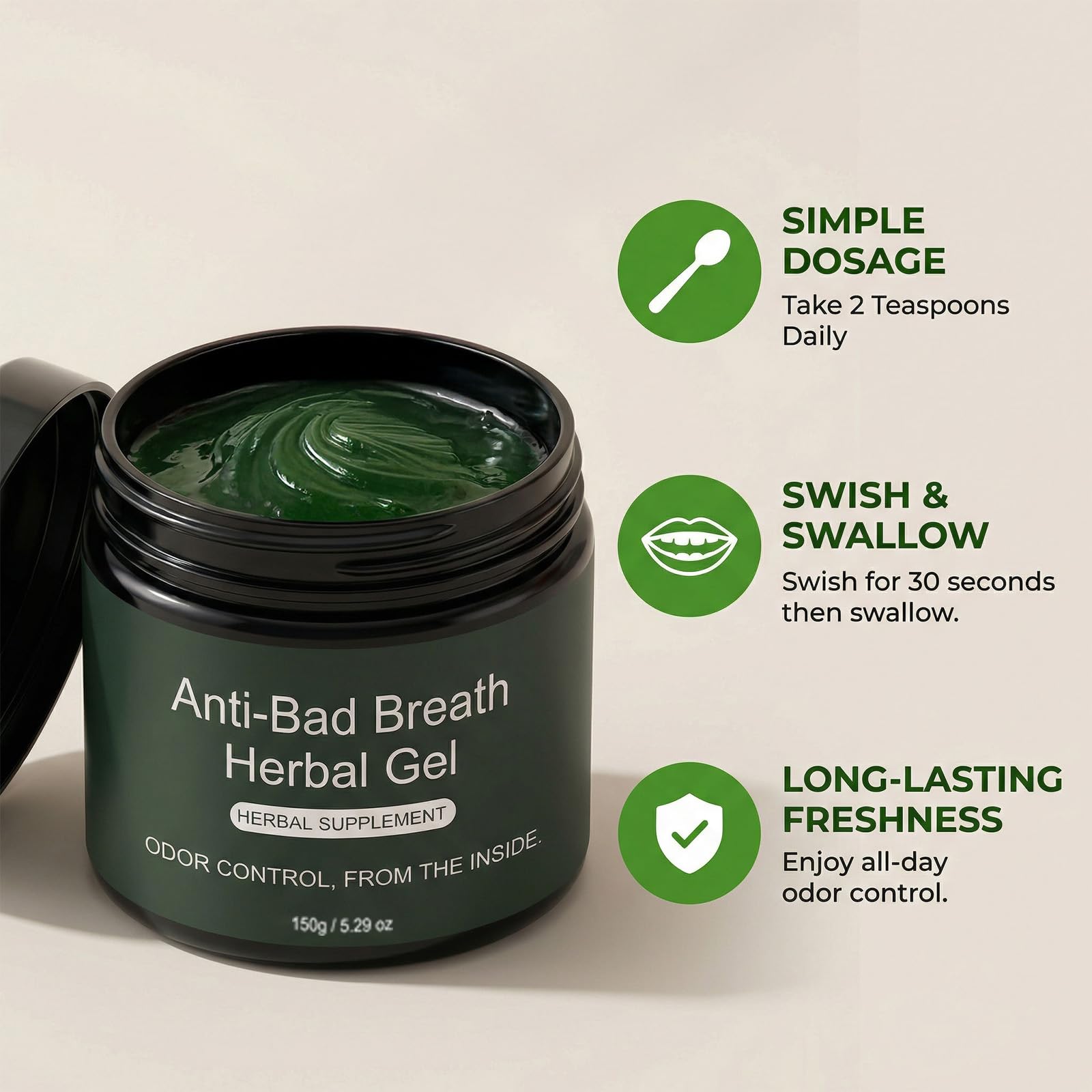 WVJIGE Anti-Bad Breath Herbal Gel Supplement 1PCS