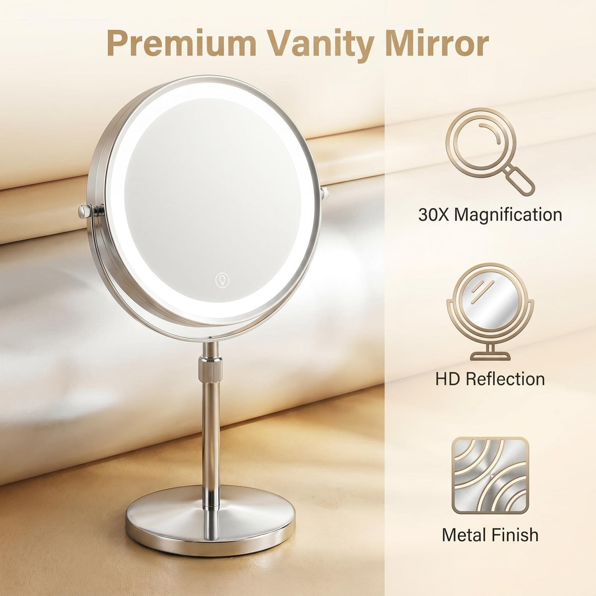 8 Inch Double Sided Vanity Mirror 1X 30X Magnifying Makeup - Premium Selection Official Imagery - 7