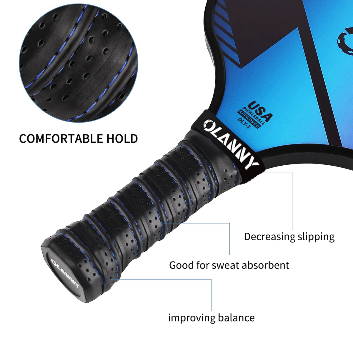 OLANNY Graphite Pickleball Paddles Set Premium Rackets Fiber - OLANNY Official Imagery - 4