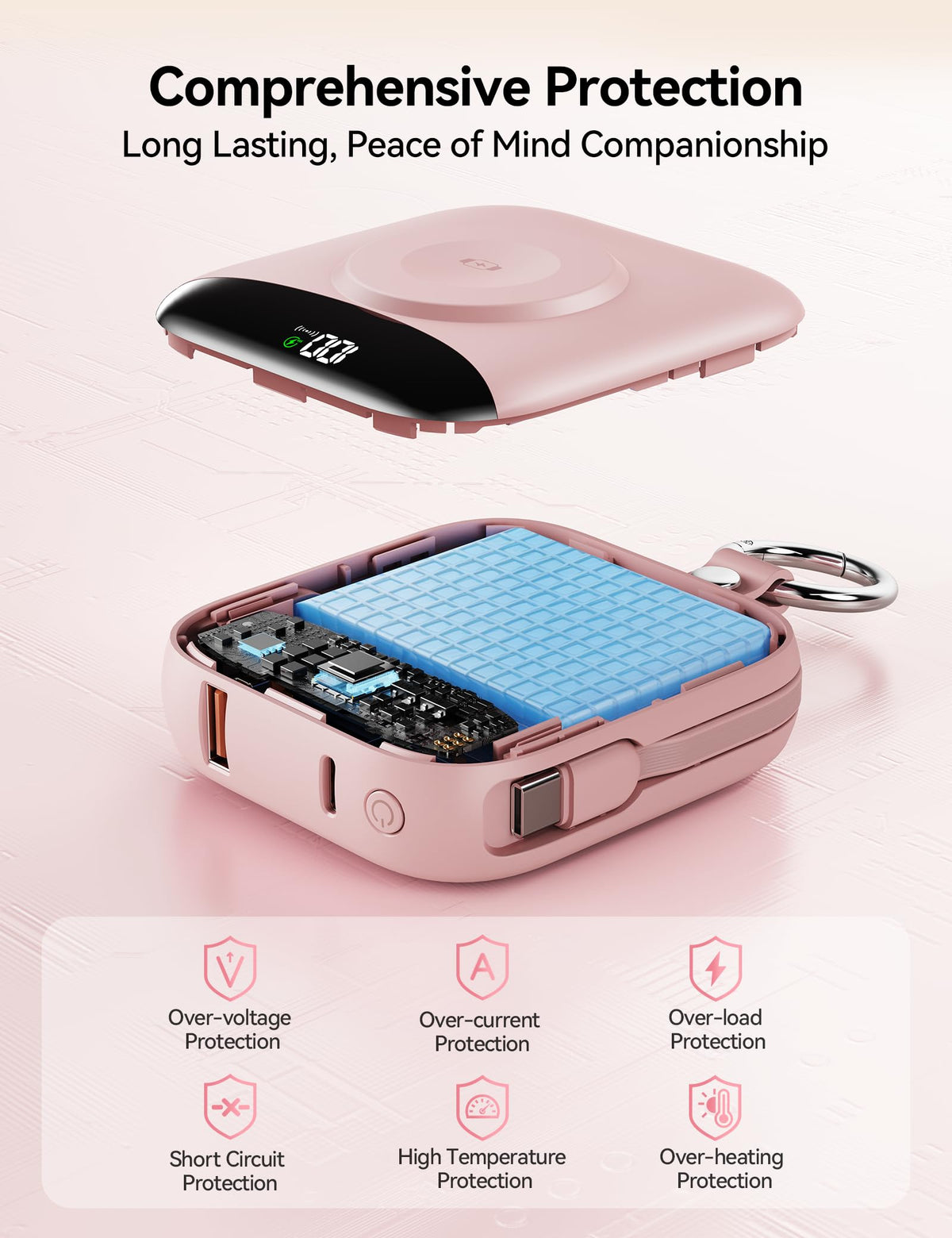 Portable Charger 10000mAh 22 5W Power Bank Built in 2 Cables - BLJIB Official Imagery - 8