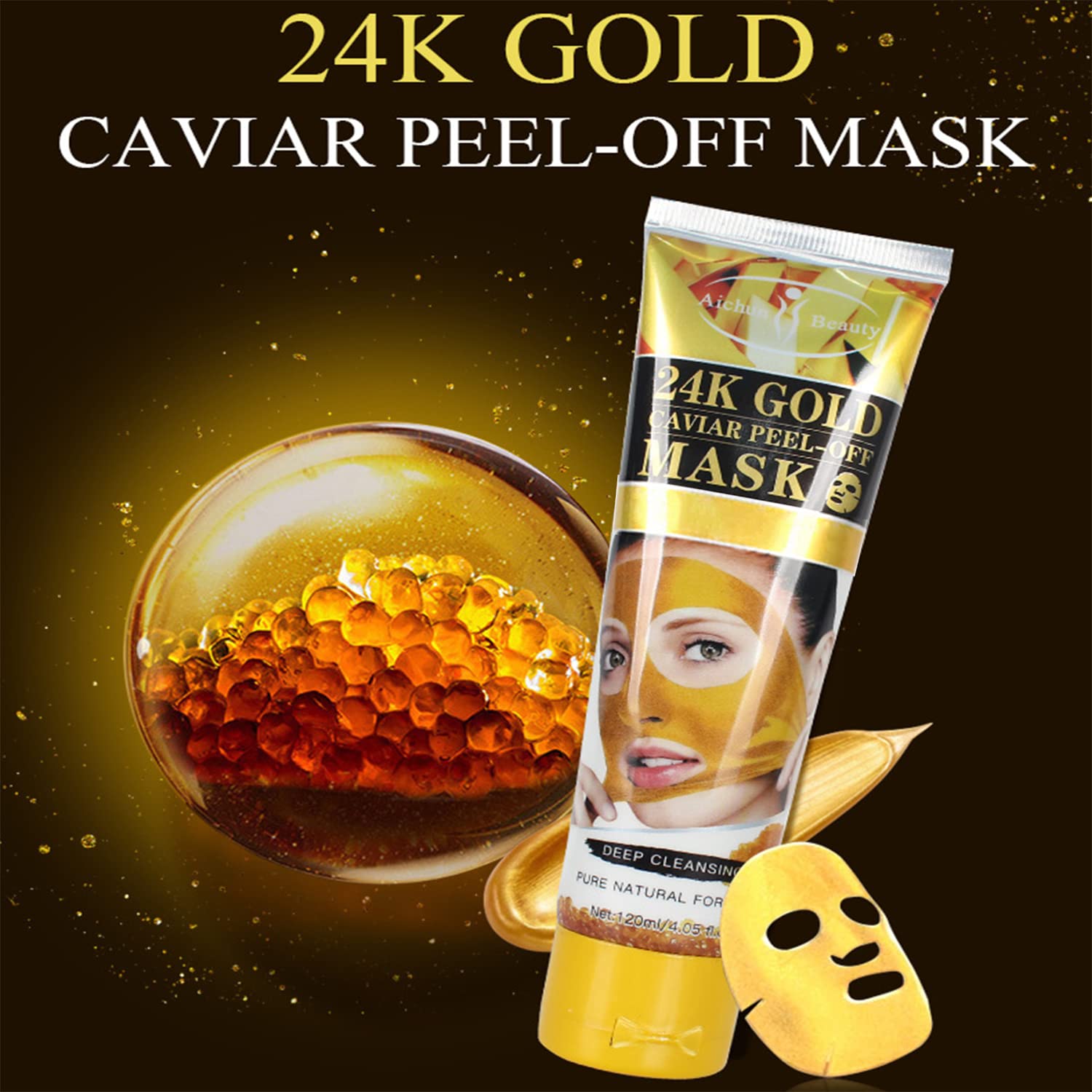 AICHUN BEAUTY Peel-Off Facial Mask (24K GOLD CAVIAR PEEL-OFF - AICHUN BEAUTY