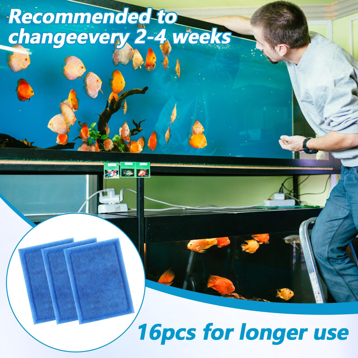 16 Pcs 10 20 Gallon Aquarium Filter Replacement for EZ - zisiueel Official Imagery - 6