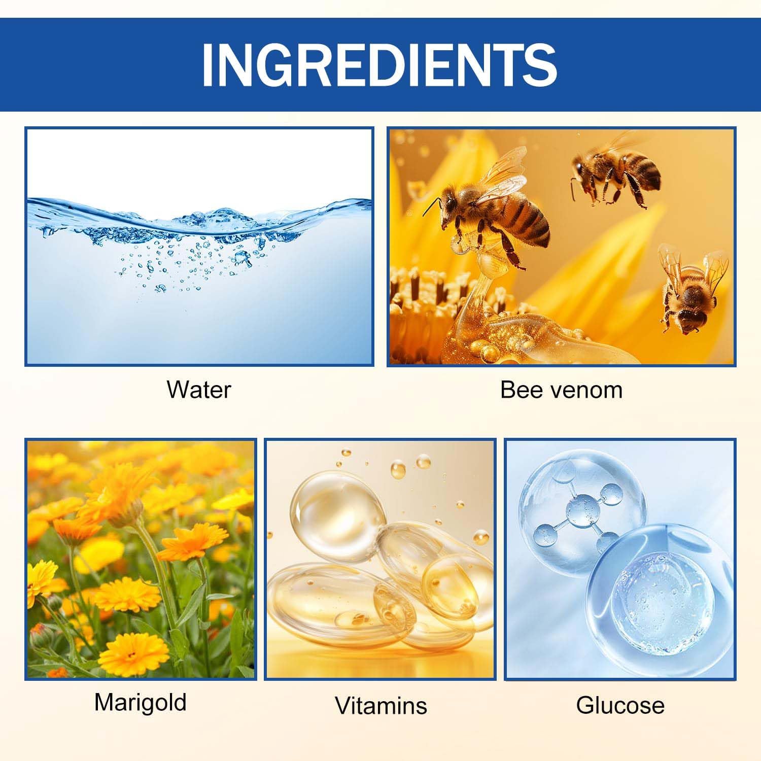 Two tubes of Generic Bee Venom Joint Cream, a skin care gel for joint and bone relief, shown in the image.