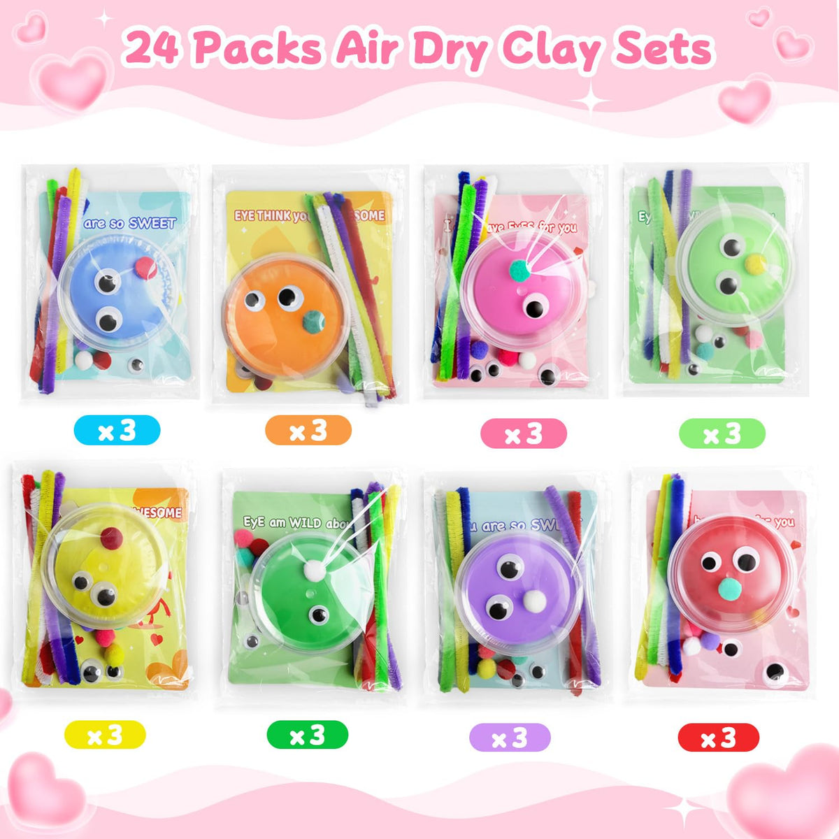 NAXYAN 24 Packs DIY Air Dry Clay Kits Party Favors for Kids - NAXYAN Official Imagery - 3