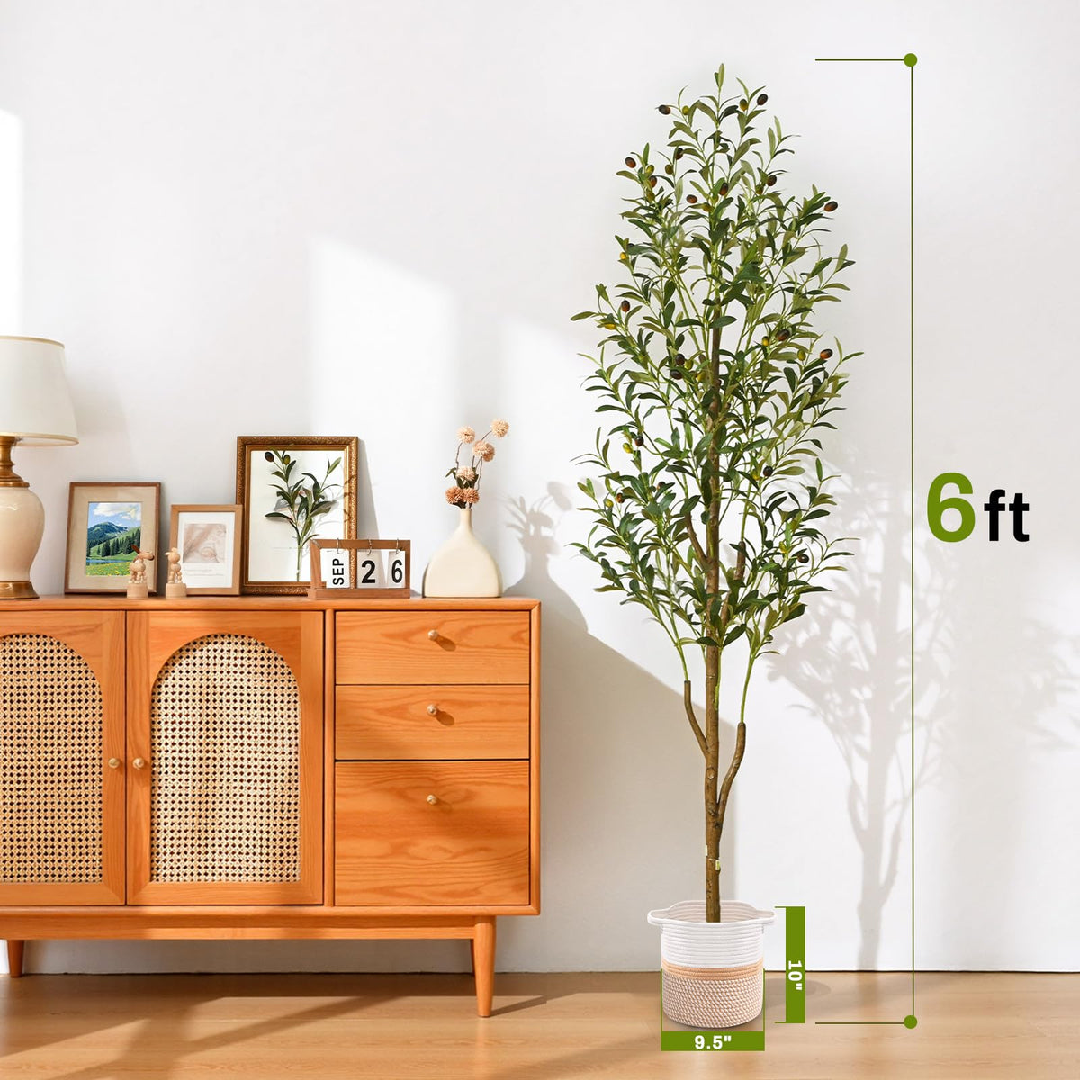 6FT Artificial Olive Tree Indoor Tall Faux with Planter - Waipfaru Official Imagery - 3