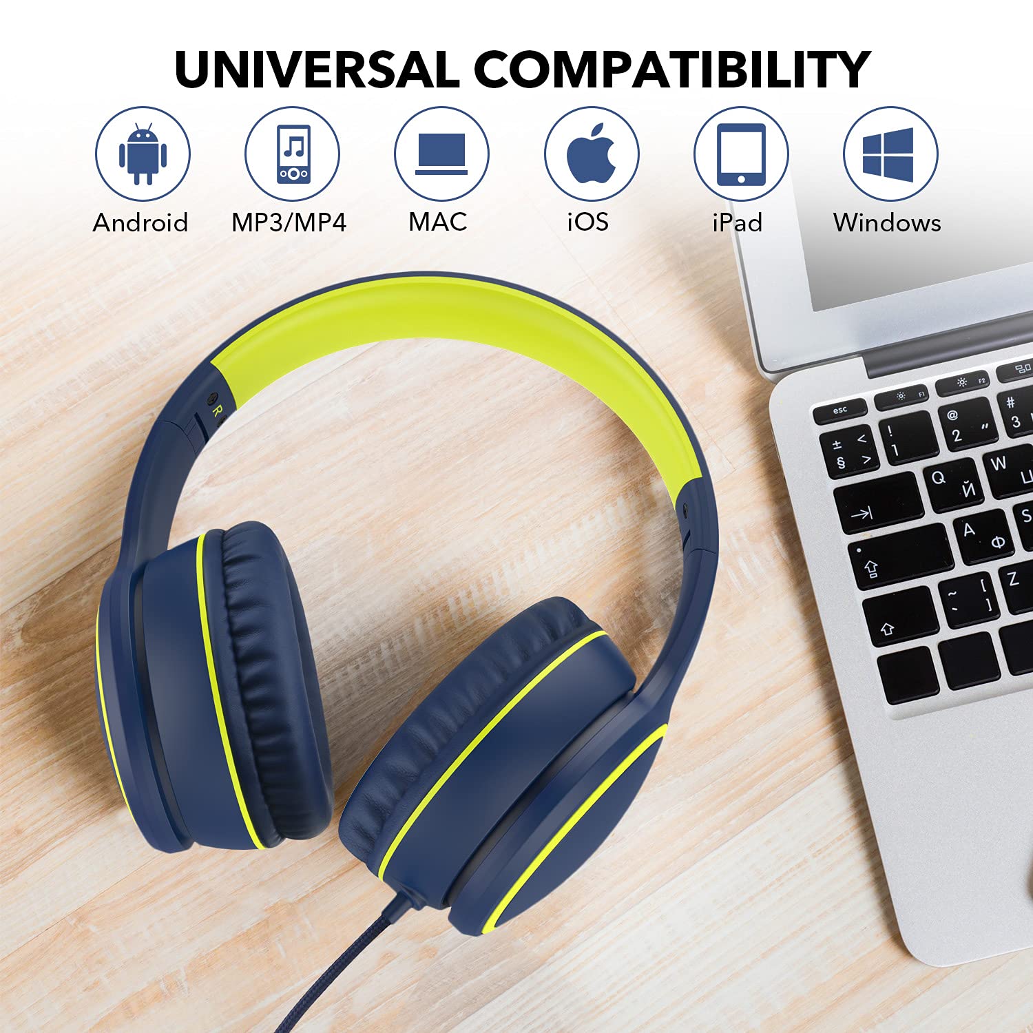 RORSOU R10 Over-Ear Headphones with Microphone, Lightweight Foldi - RORSOU Official Product View 6
