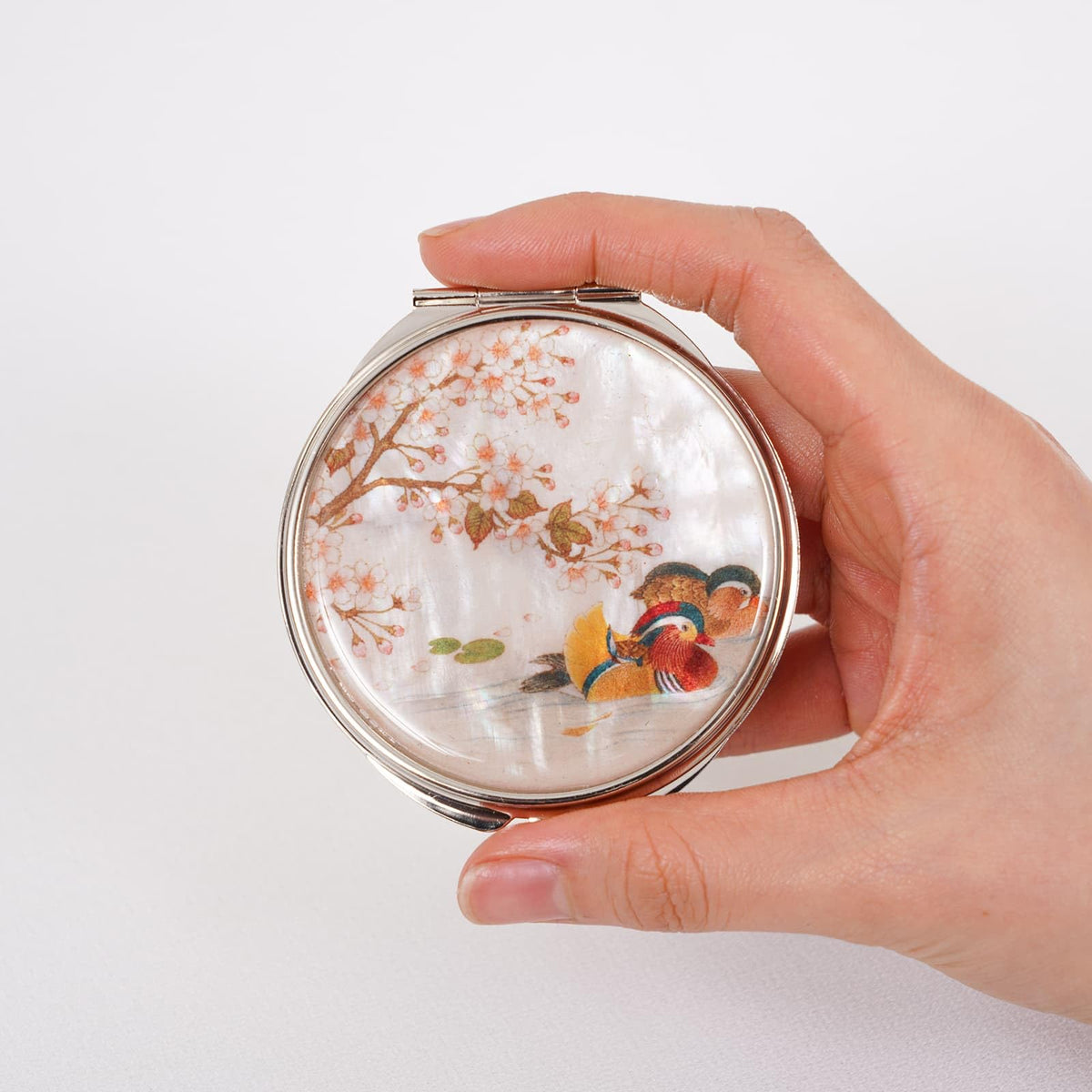 Mother of Pearl Compact Mirror Dual Magnification Gift for - February Mountain Official Imagery - 5