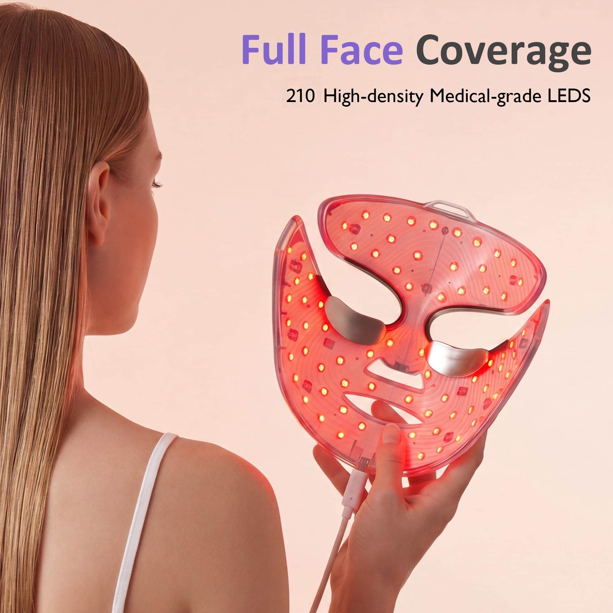 SUNVIVI LED Face Mask Red Light Therapy for Face, Blue Light - SUNVIVI