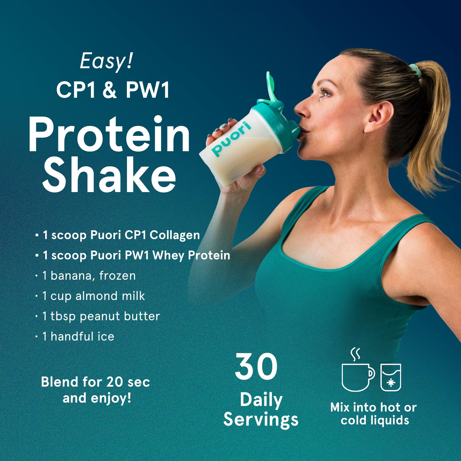 Puori CP1 Pure Collagen Peptides Powder Unflavored 30 - Puori Official Imagery - 6